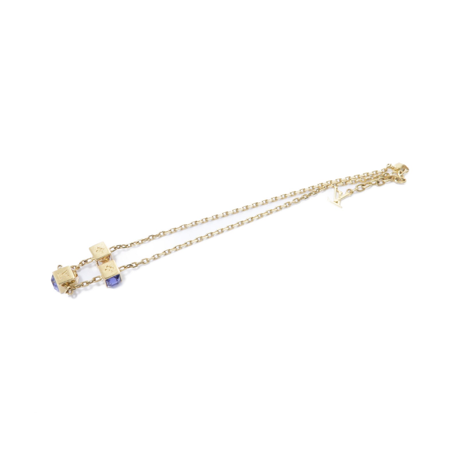 LOUIS VUITTON PVC/金屬LV Necklace項鍊金色/藍色