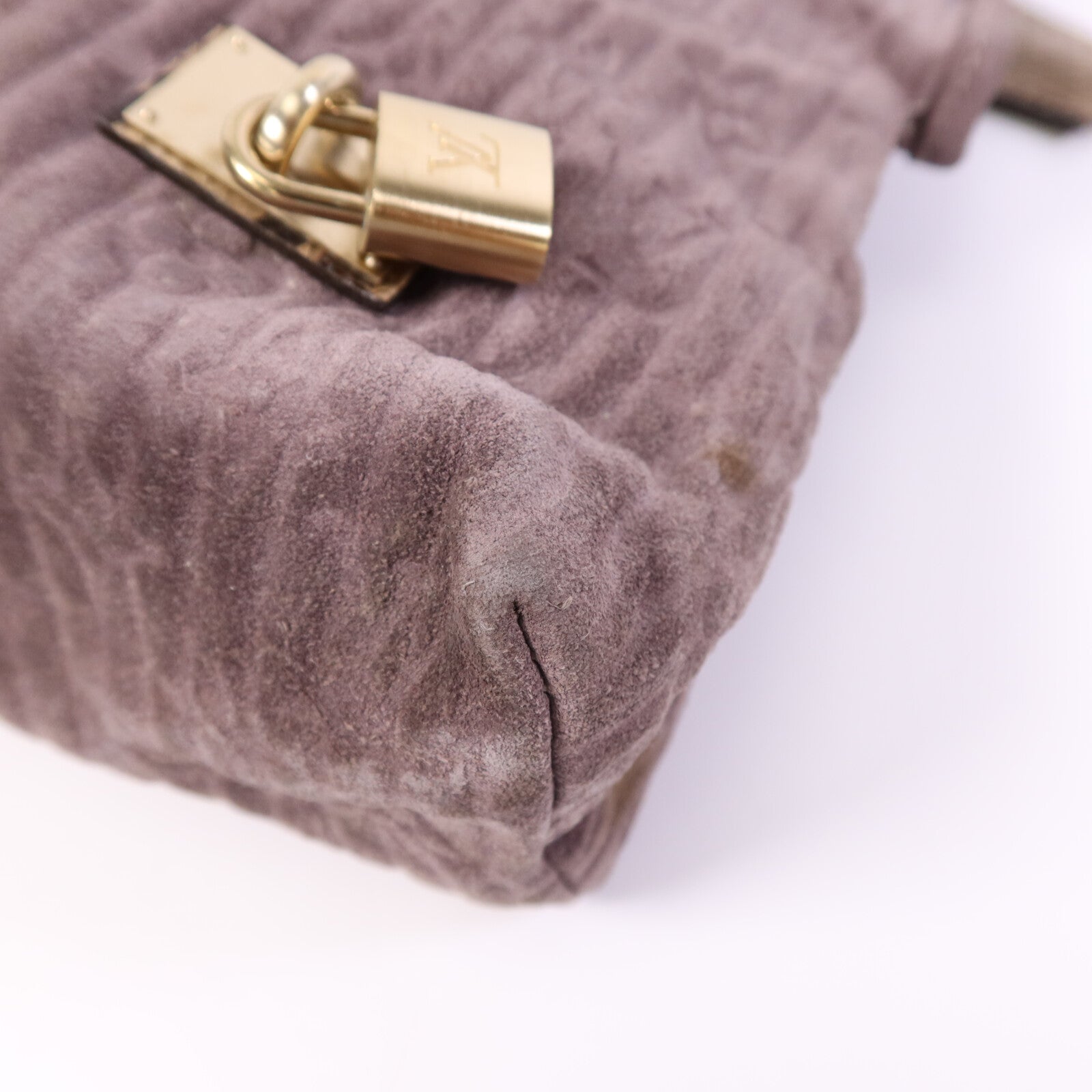 LOUIS VUITTON 【激減優惠】麂皮皮革/蛇皮Monogram Suede Whisper金扣肩背袋