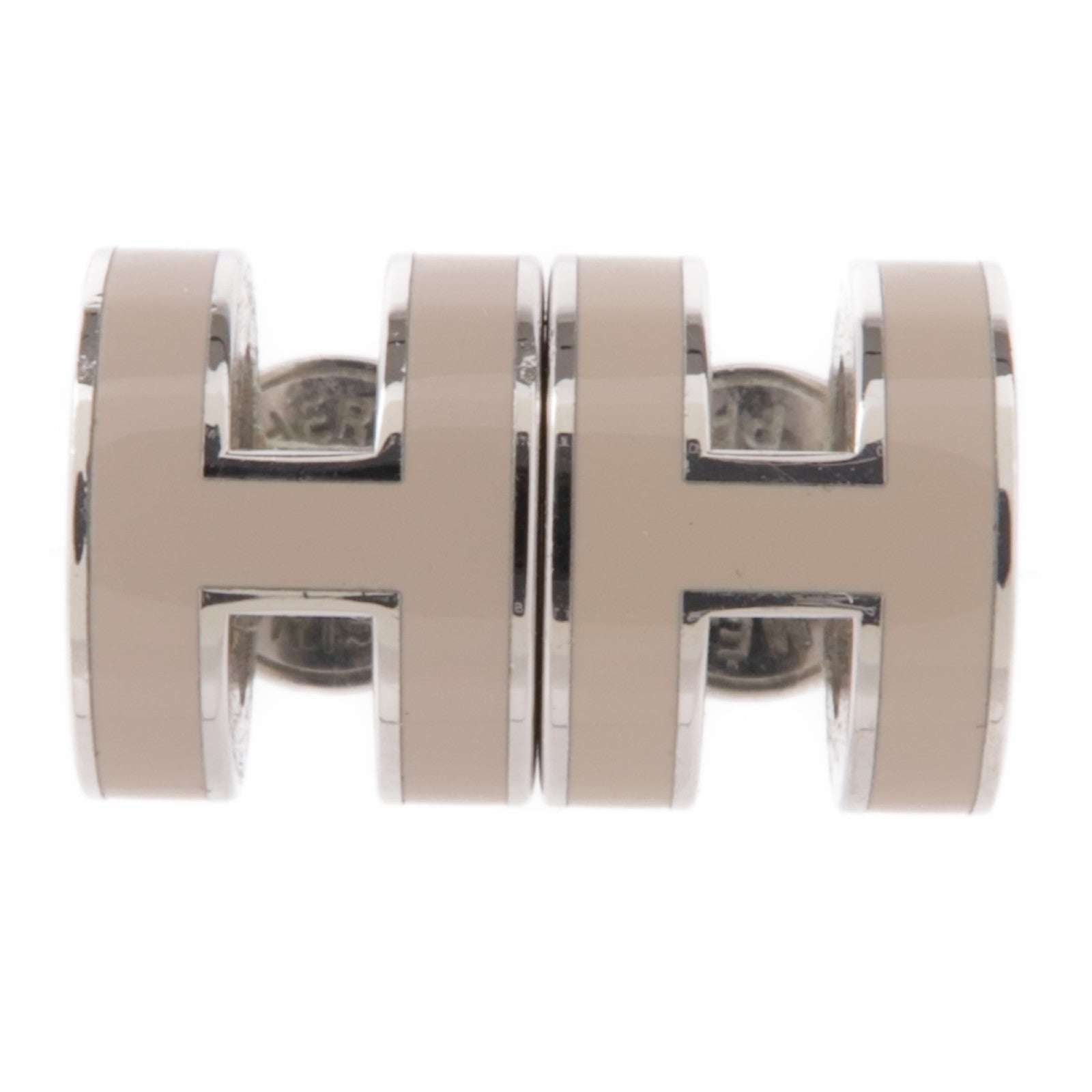 HERMES 金屬Mini Pop H Earrings耳環Craie