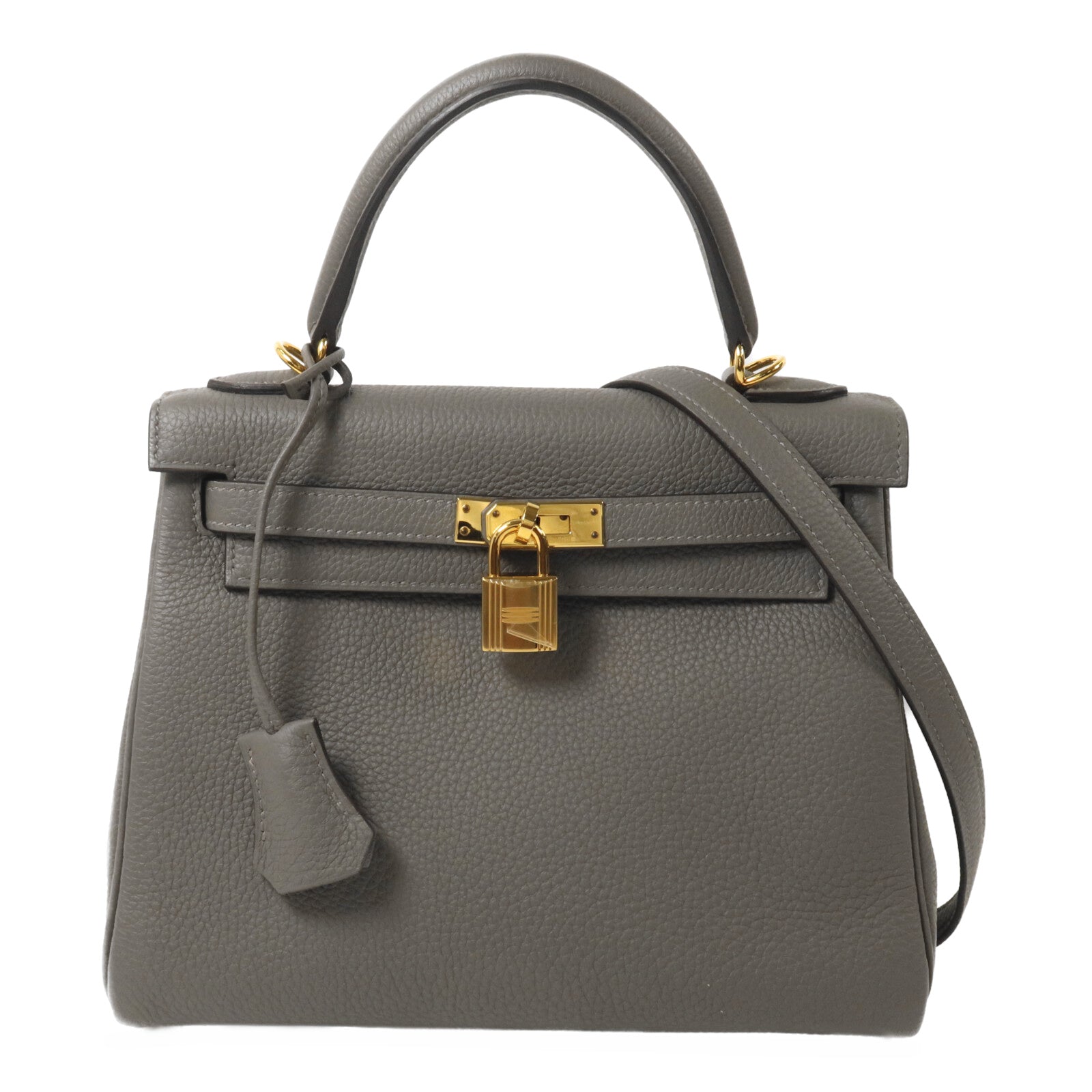 HERMES Togo皮革Kelly 25手挽肩背兩用袋Gris Meyer