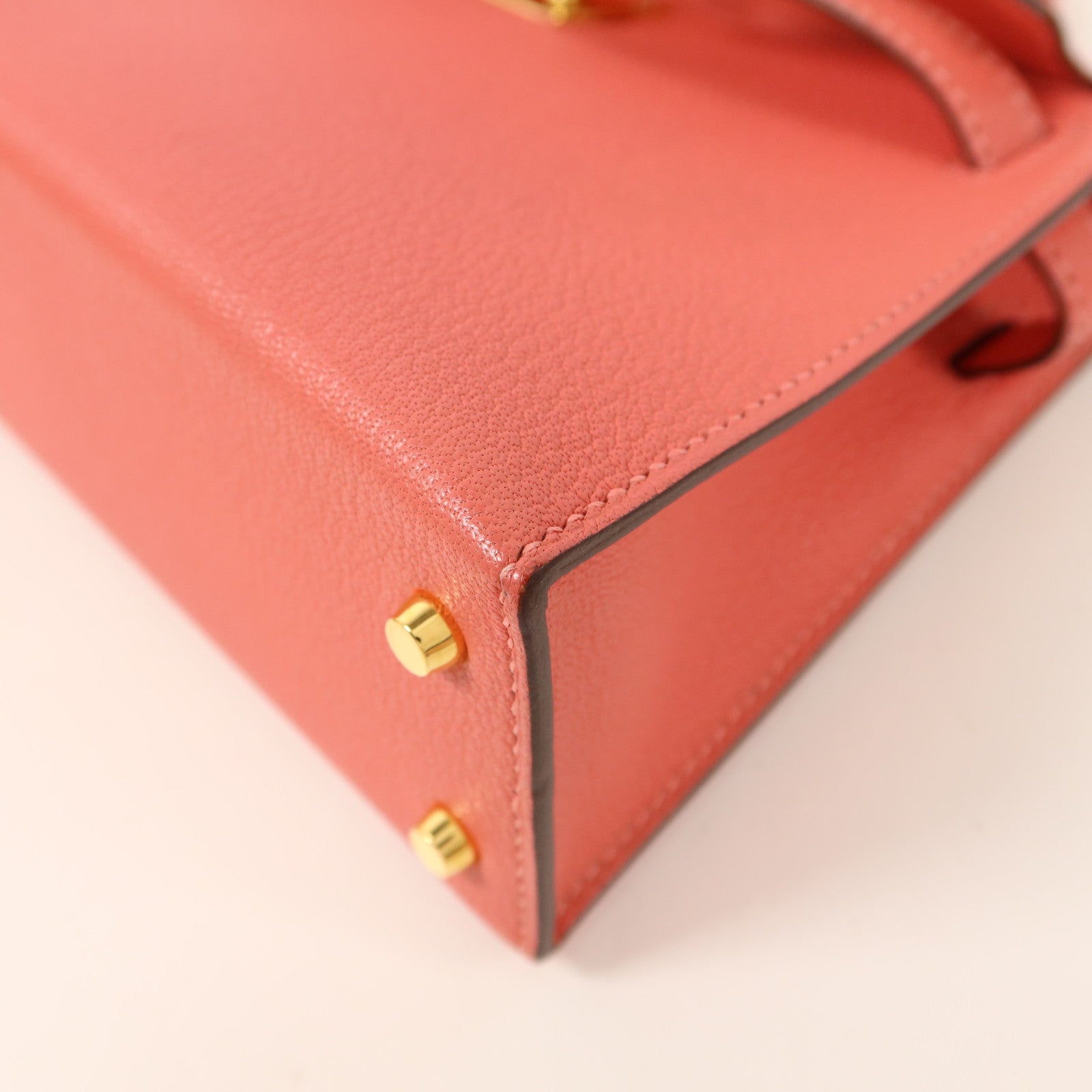HERMES Chevre皮革Mini Kelly II手挽肩背兩用袋Rose Extreme