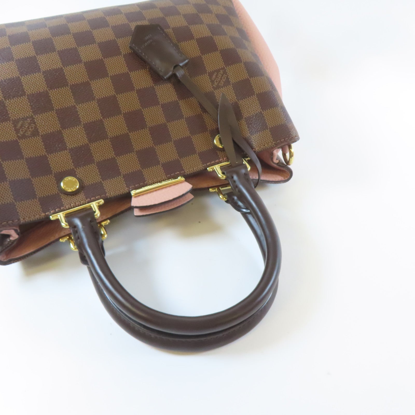 LOUIS VUITTON Damier Brittany金扣手挽肩背兩用袋啡色