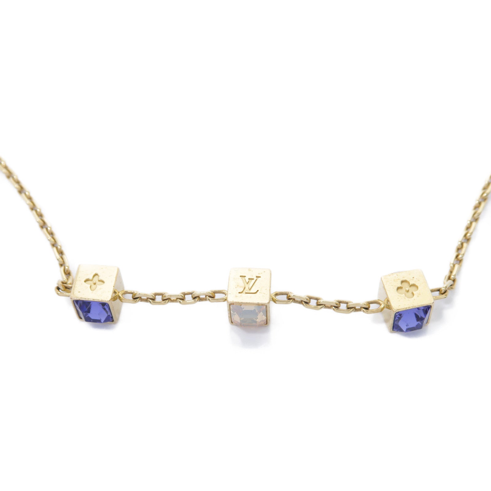 LOUIS VUITTON PVC/金屬LV Necklace項鍊金色/藍色