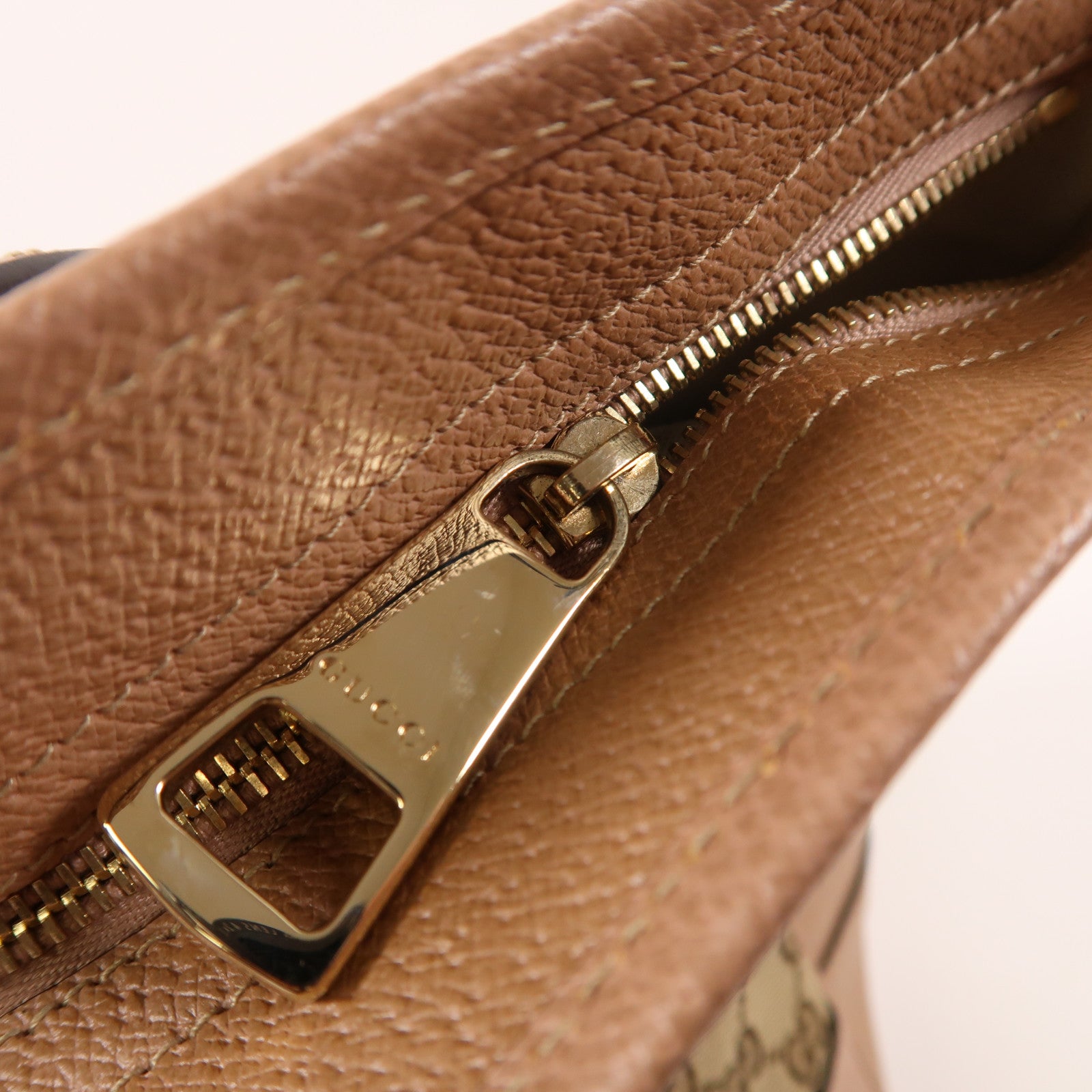 GUCCI 帆布/皮革Tote Bag金扣肩背袋