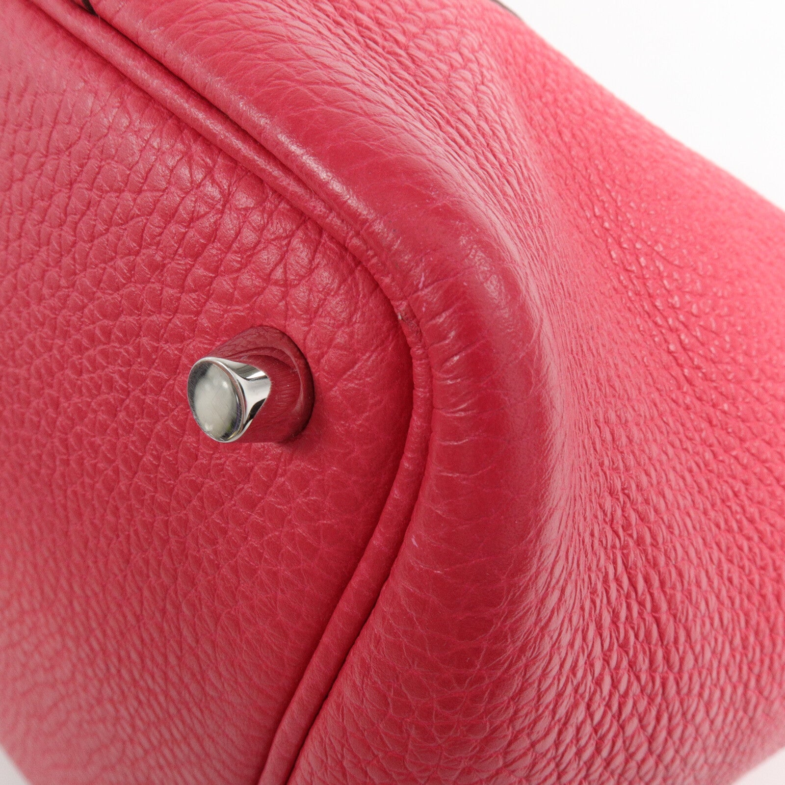 HERMES Clemence皮革Picotin PM手挽袋Rose Extreme