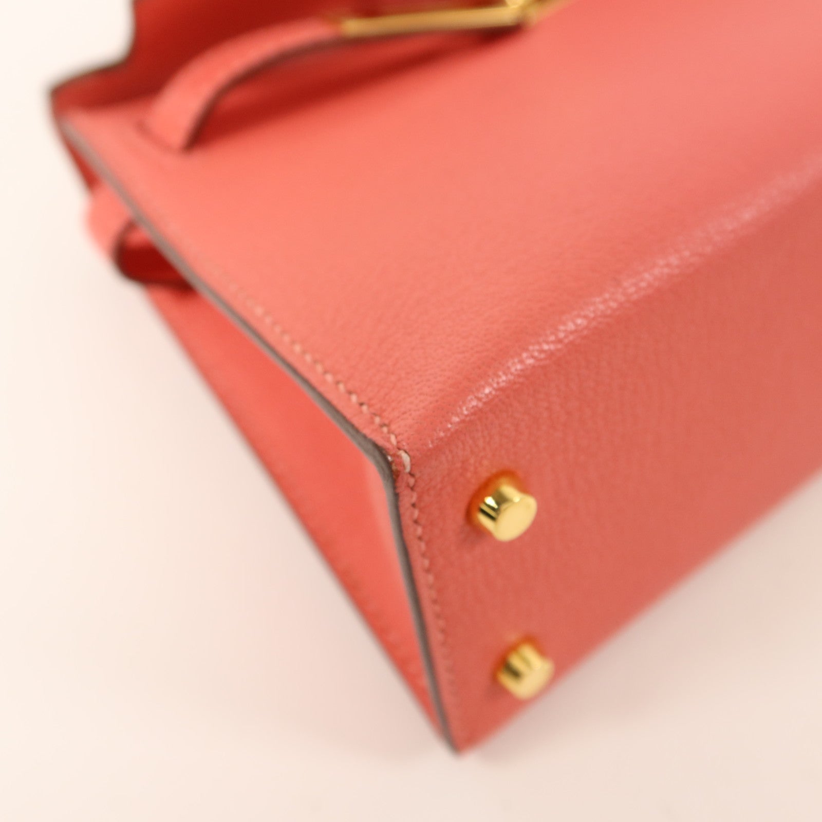 HERMES Chevre皮革Mini Kelly II手挽肩背兩用袋Rose Extreme