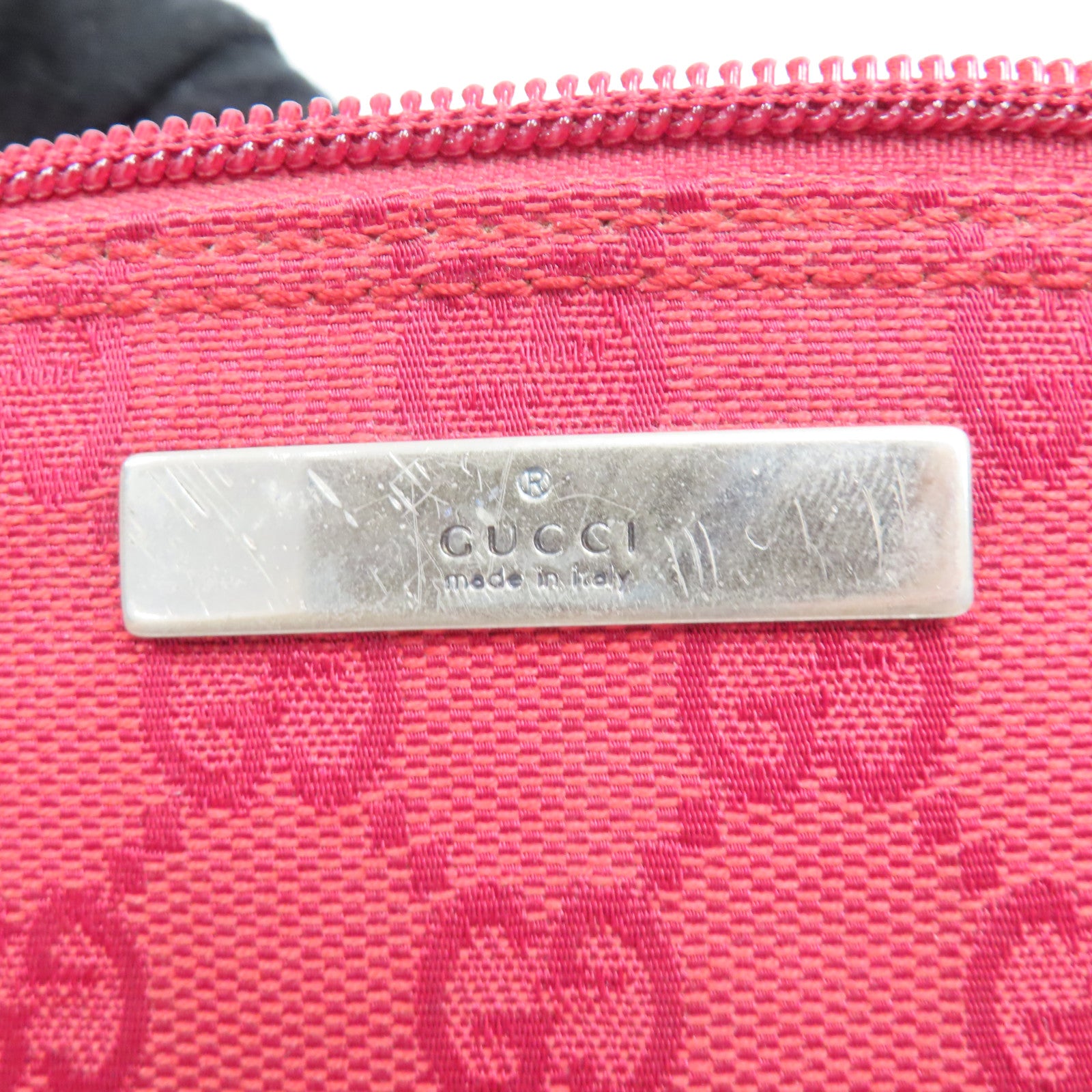 GUCCI 【激減優惠】帆布Hand Bag銀扣手挽袋紅色