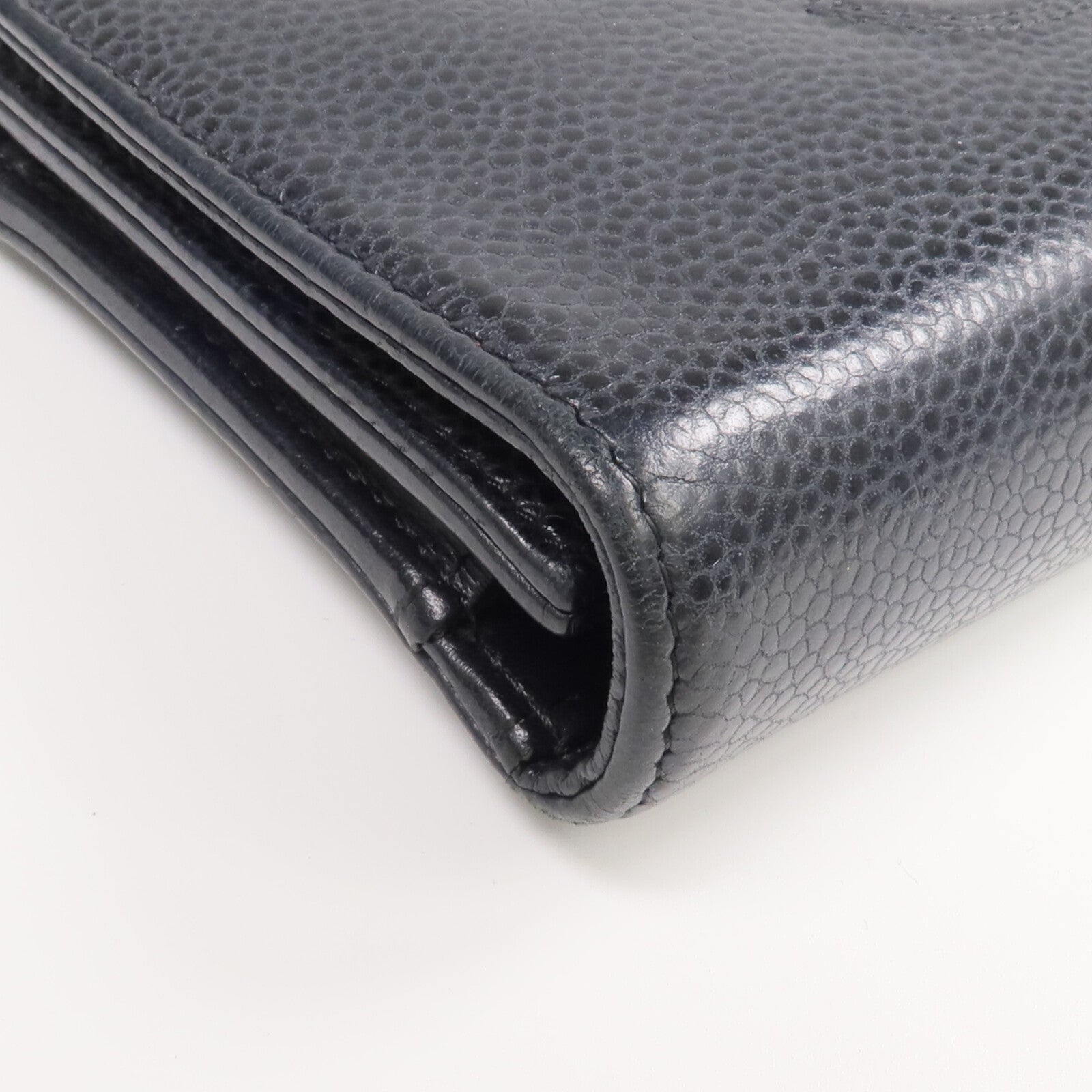 CHANEL 牛皮皮革Wallet金扣錢包