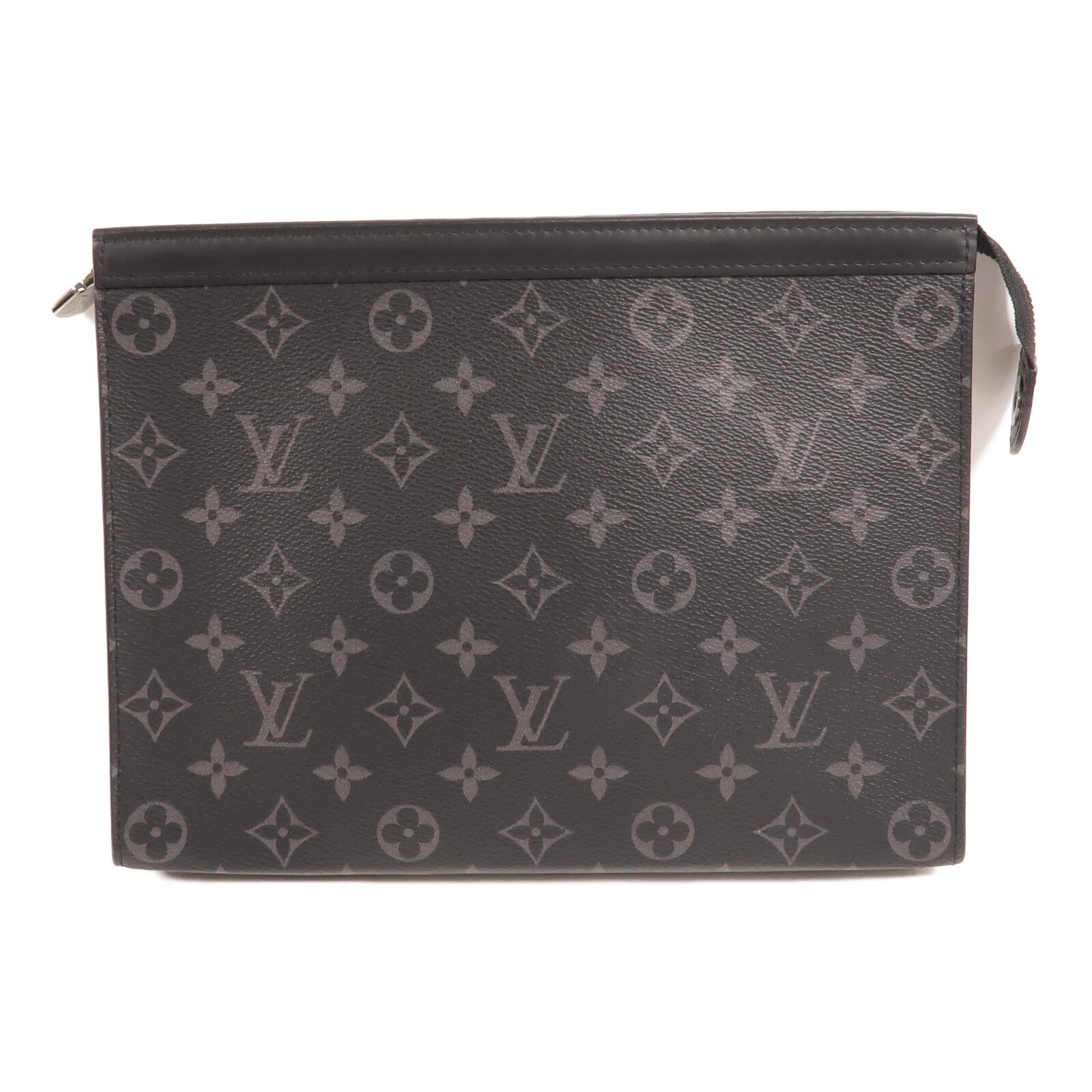 LOUIS VUITTON Monogram Eclipse Pochette Voyage MM銀扣手拿包