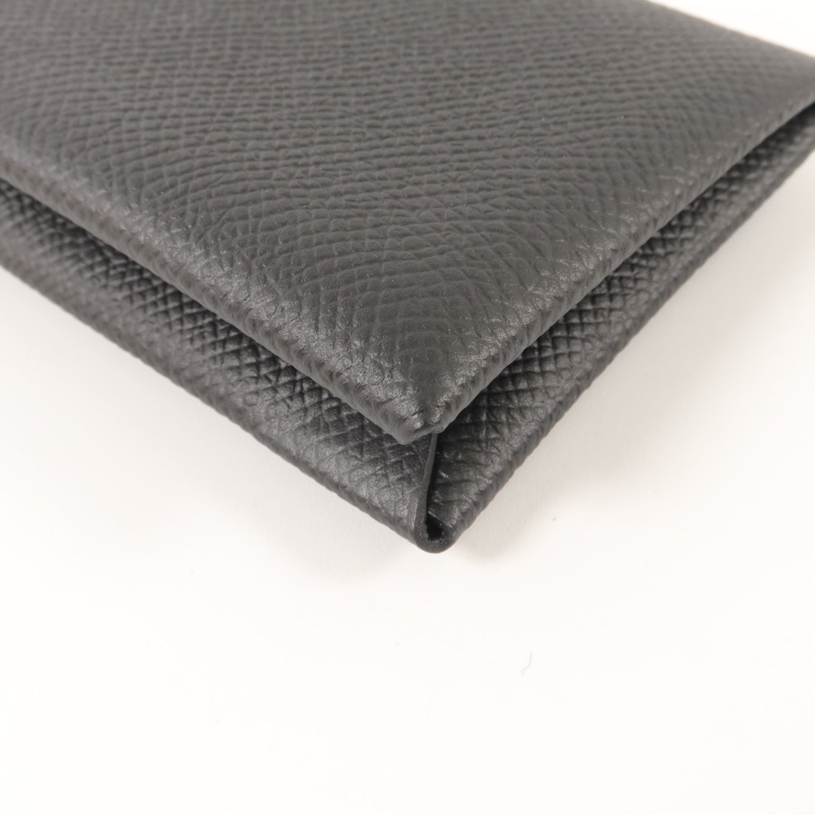 HERMES Epsom皮革Calvi Card Case卡片套Noir