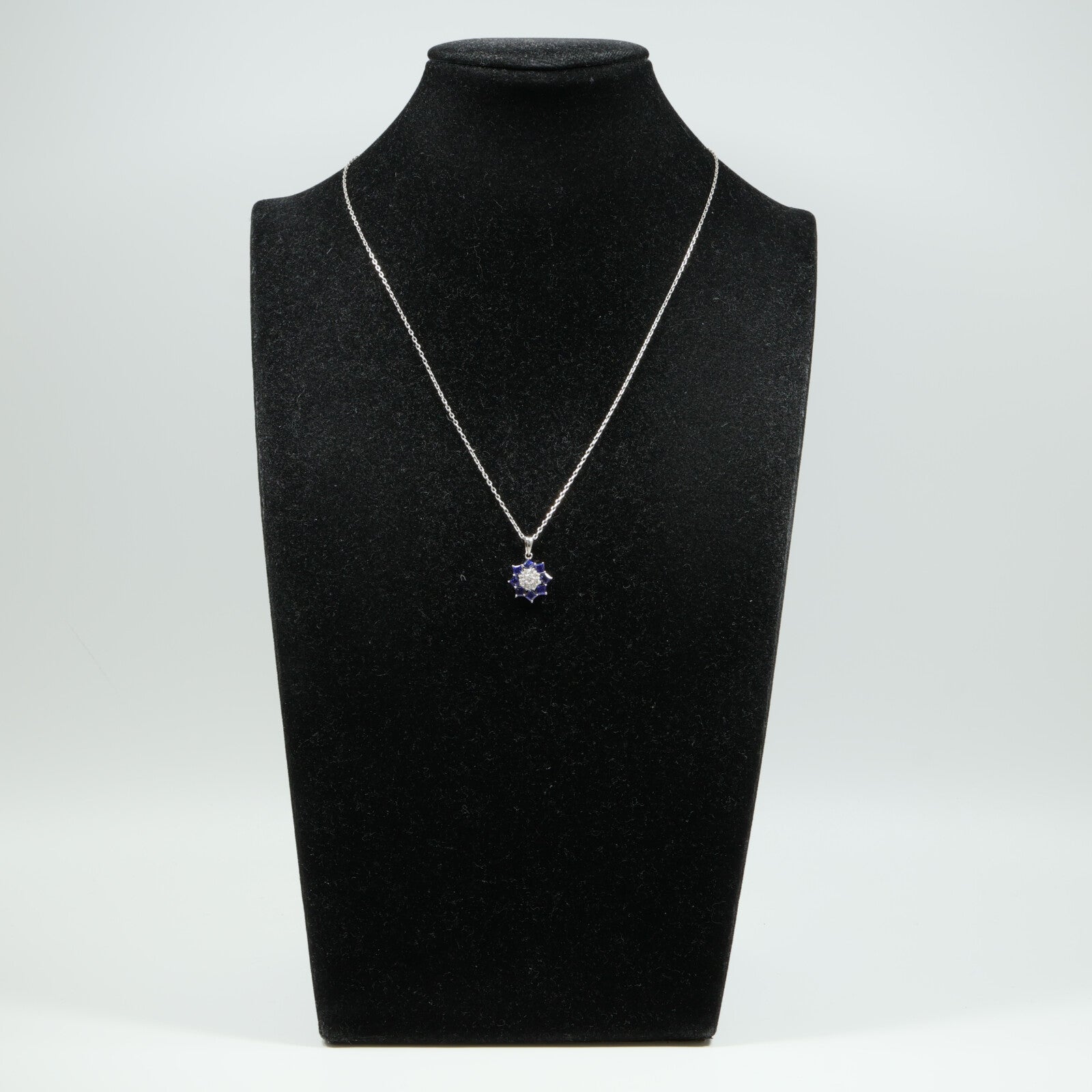 JEWELRY 18K白金/PT850鉑金Sapphire Diamond藍寶石/鑽石項鍊