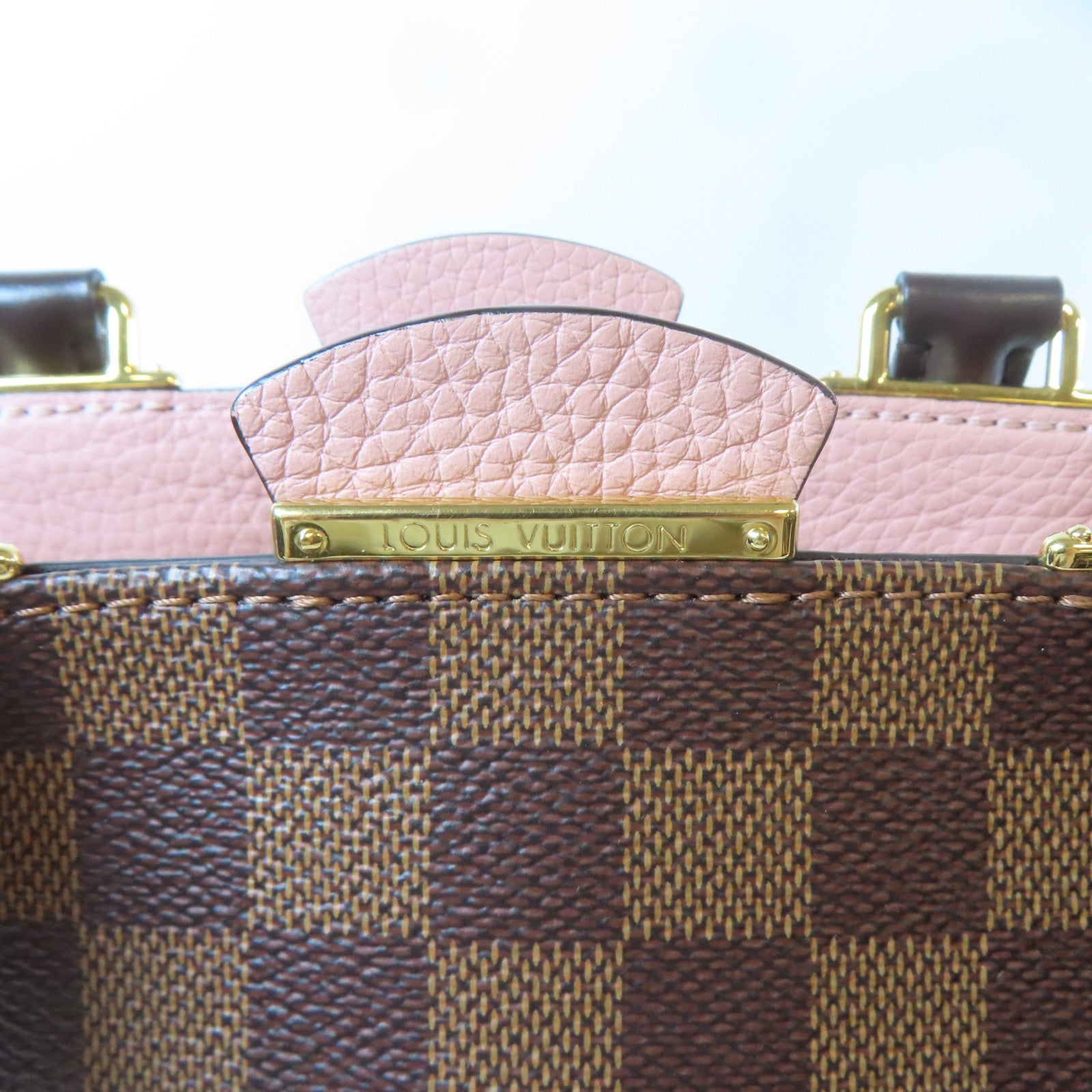 LOUIS VUITTON Damier Brittany金扣手挽肩背兩用袋啡色