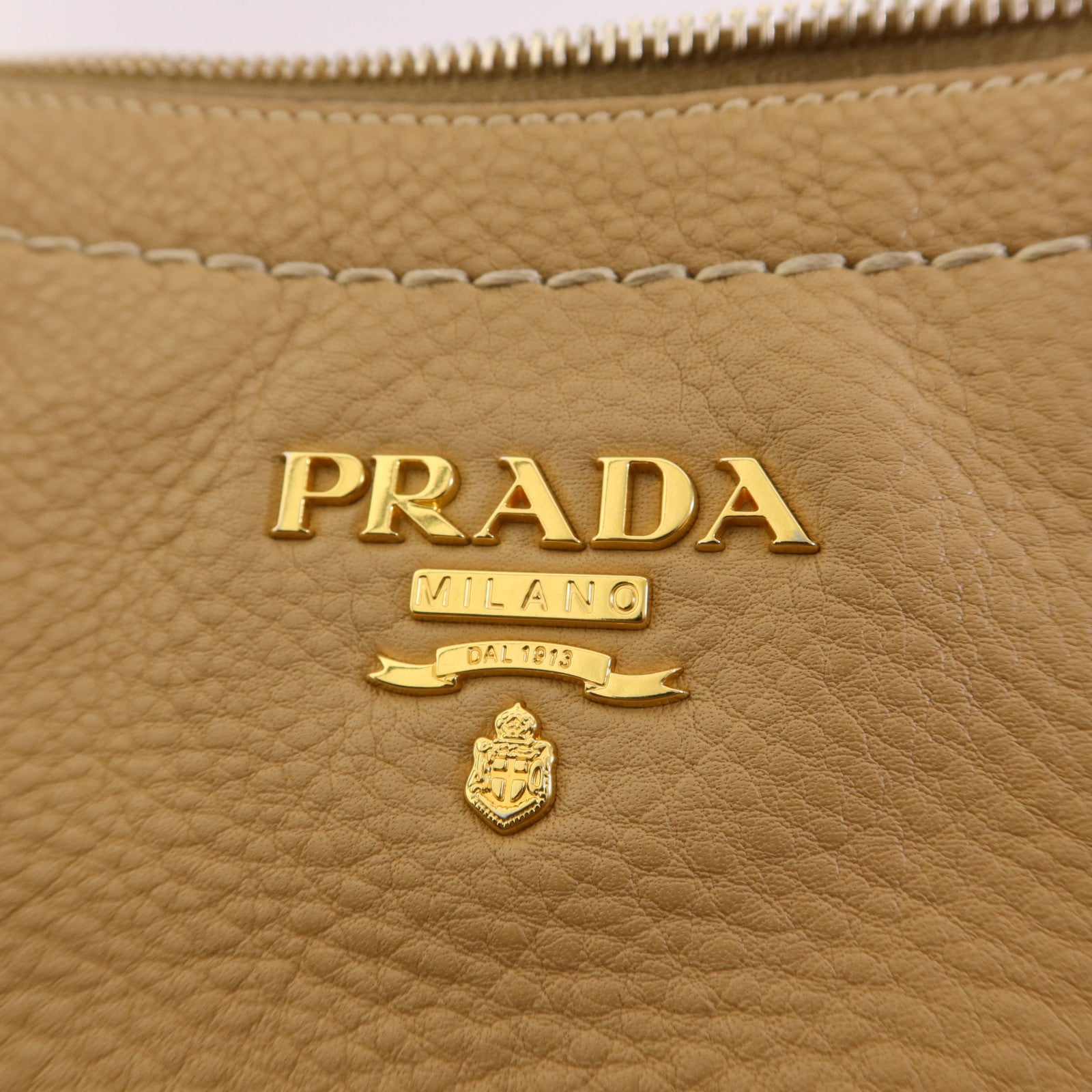 PRADA 【激減優惠】牛皮皮革2 Way Shoulder Bag金扣手挽肩背兩用袋