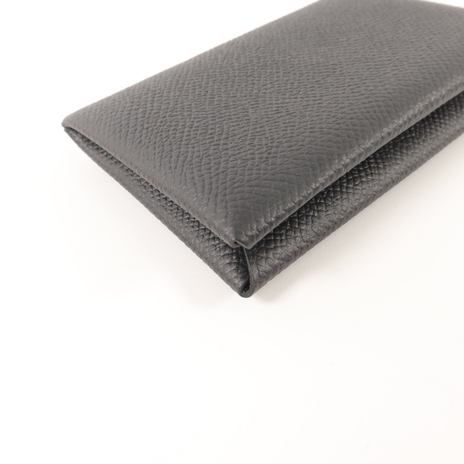 HERMES Epsom皮革Calvi Card Case卡片套Noir
