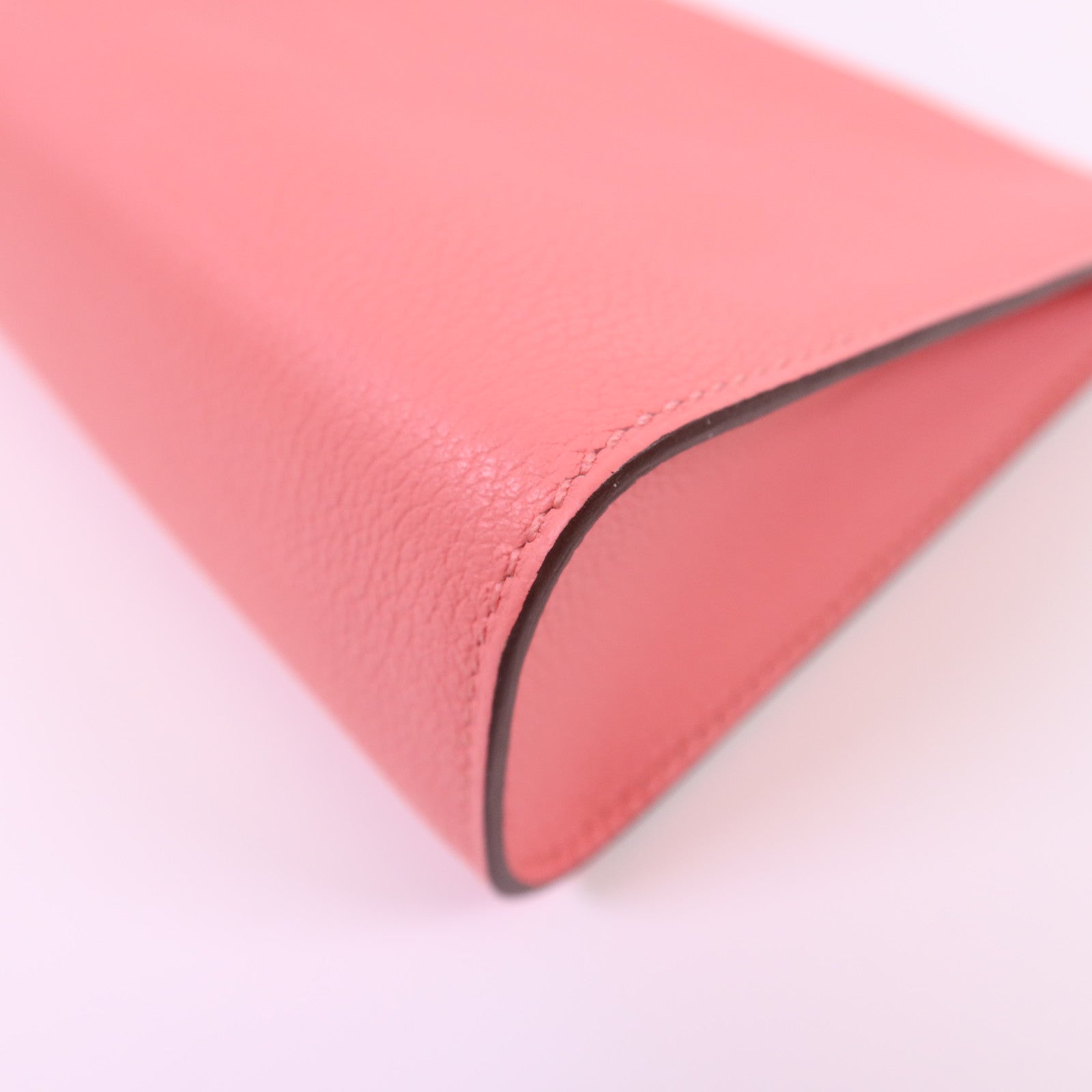 HERMES Evercolor皮革Zipengo Pouch銀扣小袋Rose Azalee