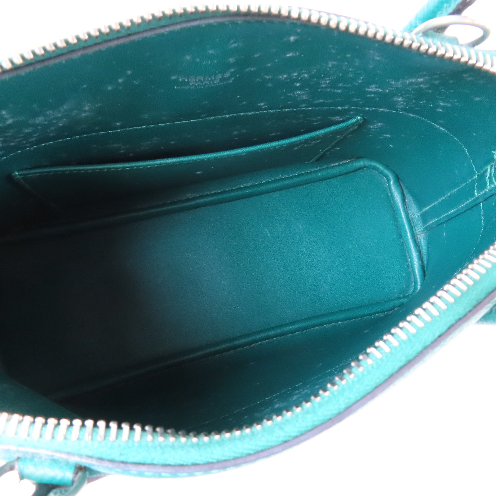HERMES Epsom皮革Bolide 27銀扣手挽肩背兩用袋Malachite/綠色