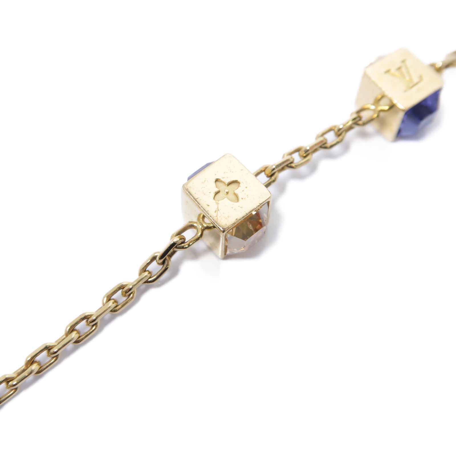 LOUIS VUITTON PVC/金屬LV Necklace項鍊金色/藍色