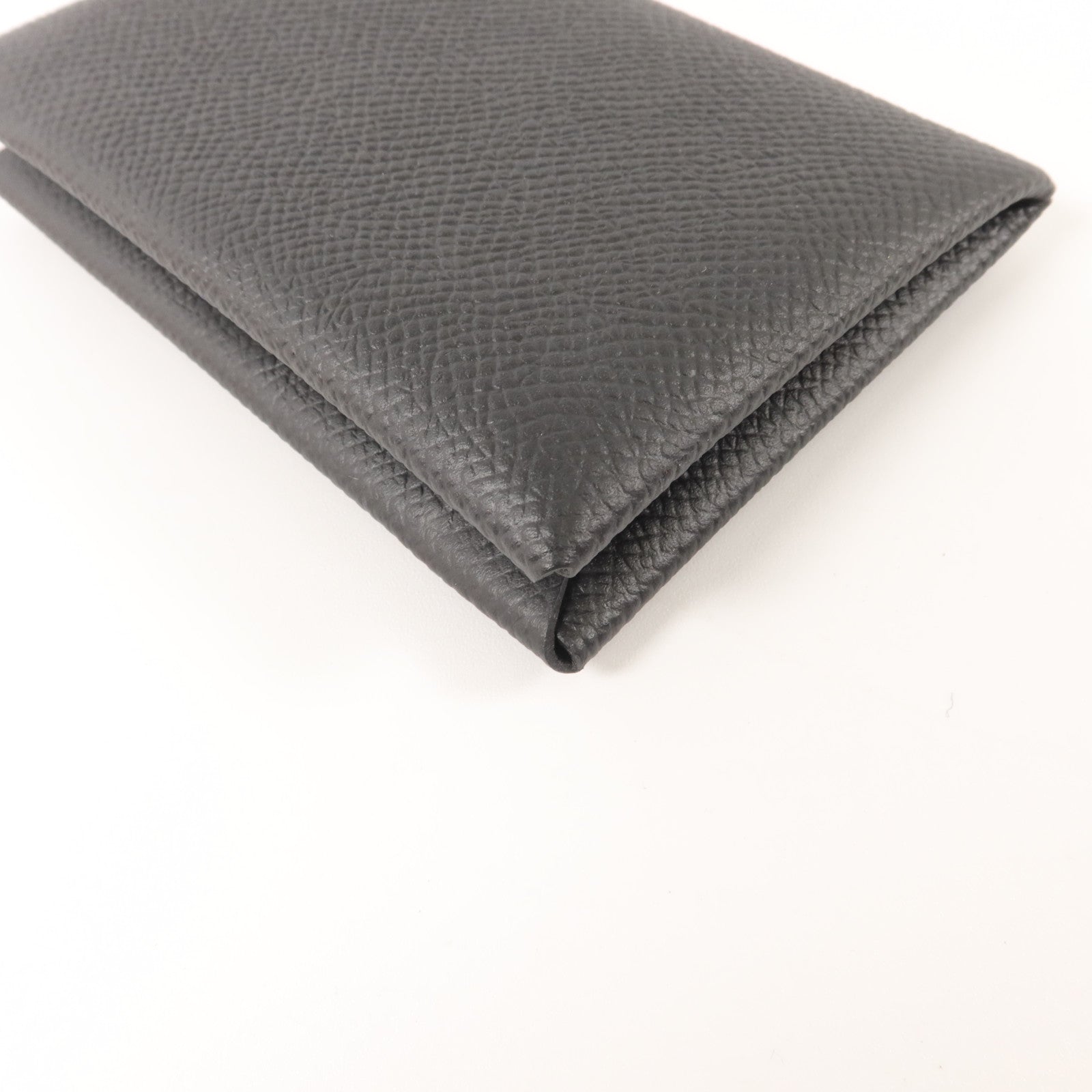 HERMES Epsom皮革Calvi Card Case卡片套Noir
