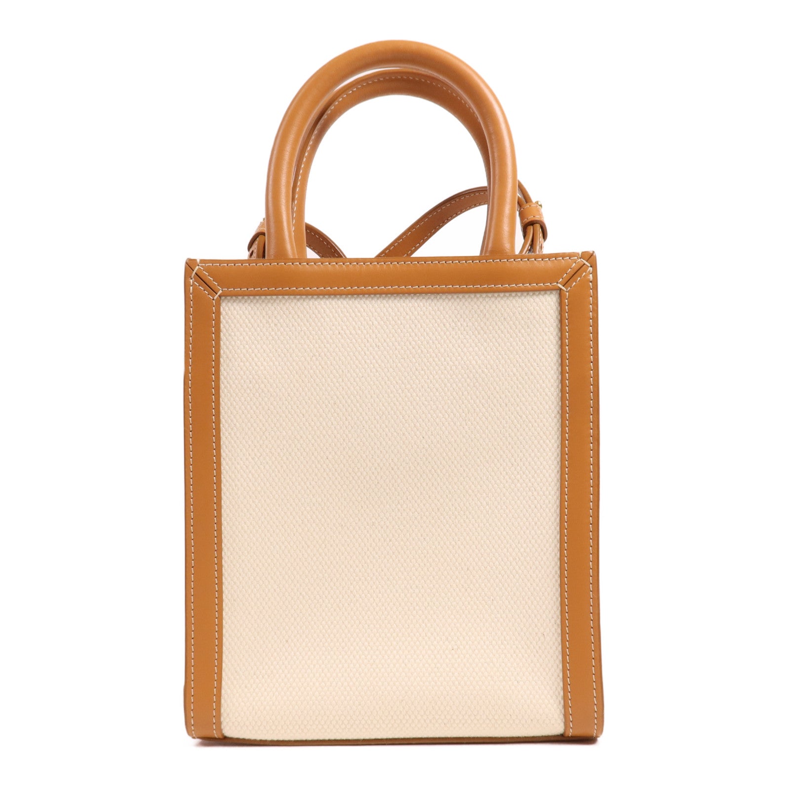 CELINE 帆布Mini Vertical Cabas金扣手挽肩背兩用袋
