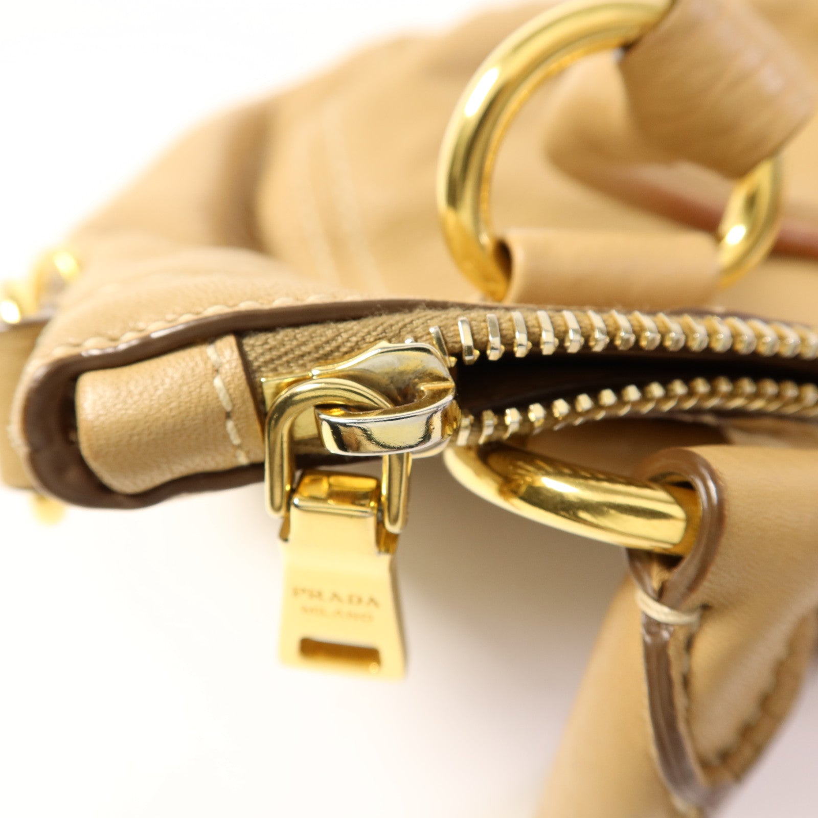 PRADA 【激減優惠】牛皮皮革2 Way Shoulder Bag金扣手挽肩背兩用袋