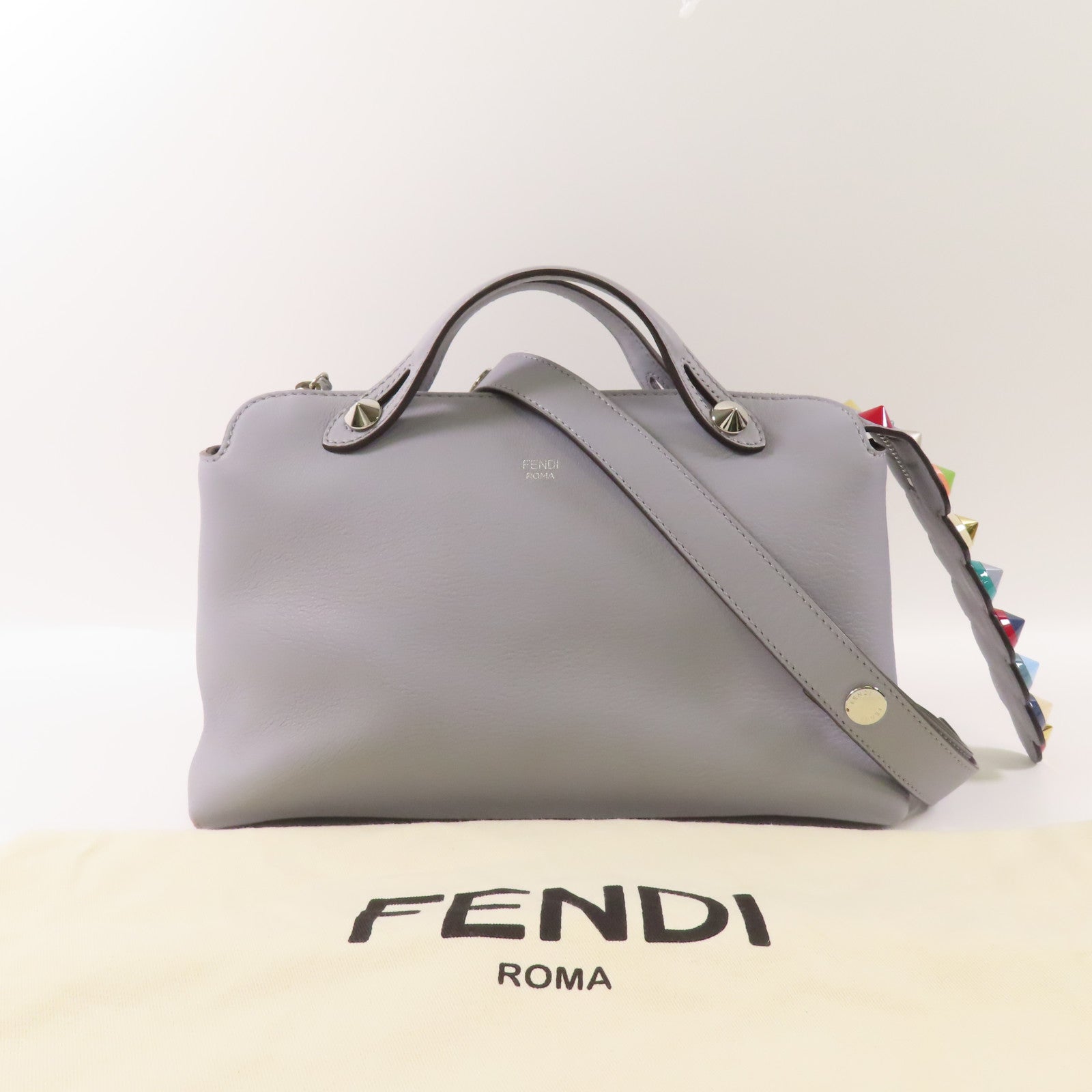 FENDI 牛皮皮革By The Way銀扣手挽肩背兩用袋