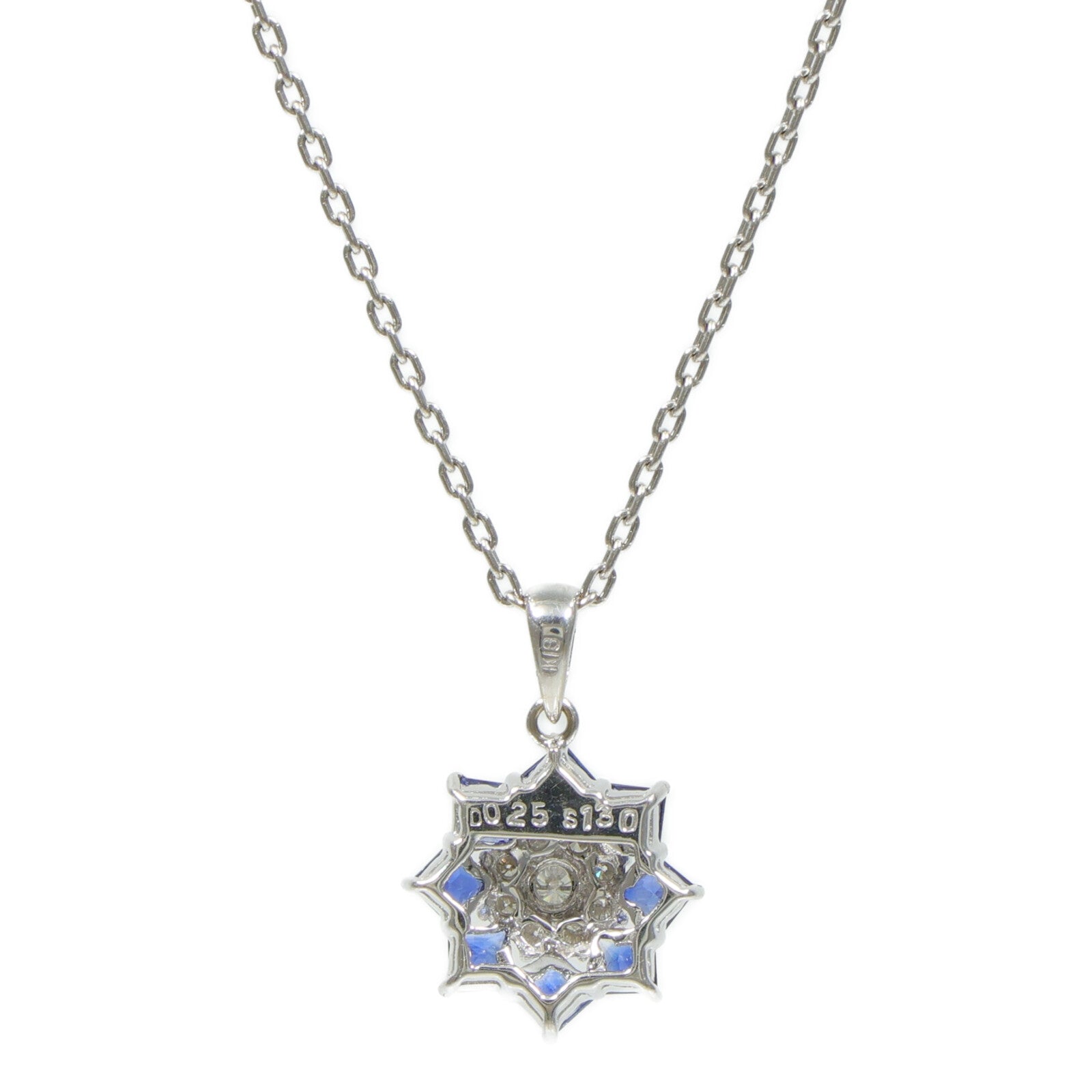 JEWELRY 18K白金/PT850鉑金Sapphire Diamond藍寶石/鑽石項鍊
