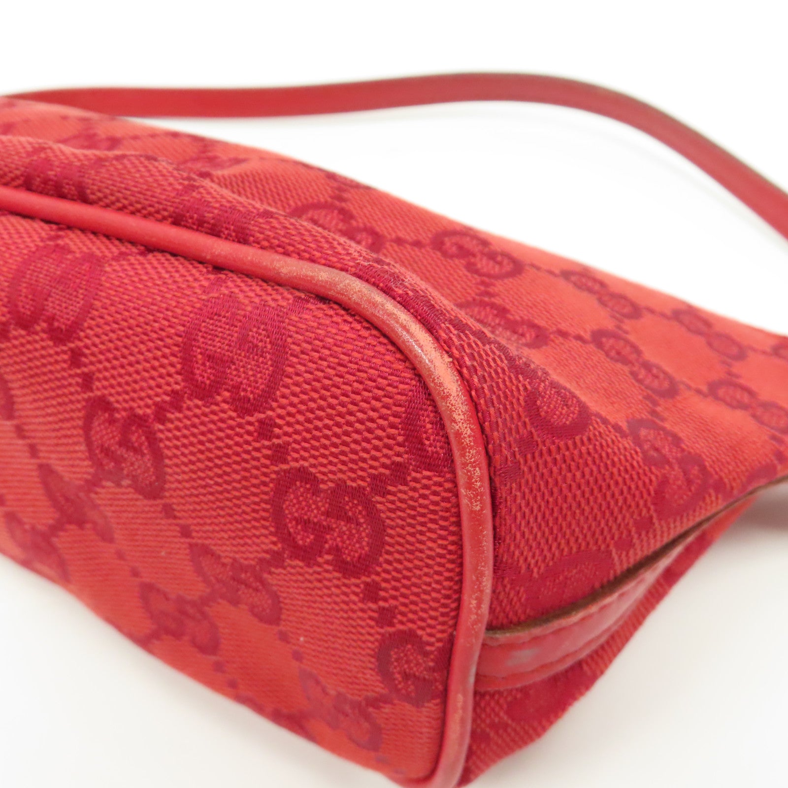 GUCCI 【激減優惠】帆布Hand Bag銀扣手挽袋紅色