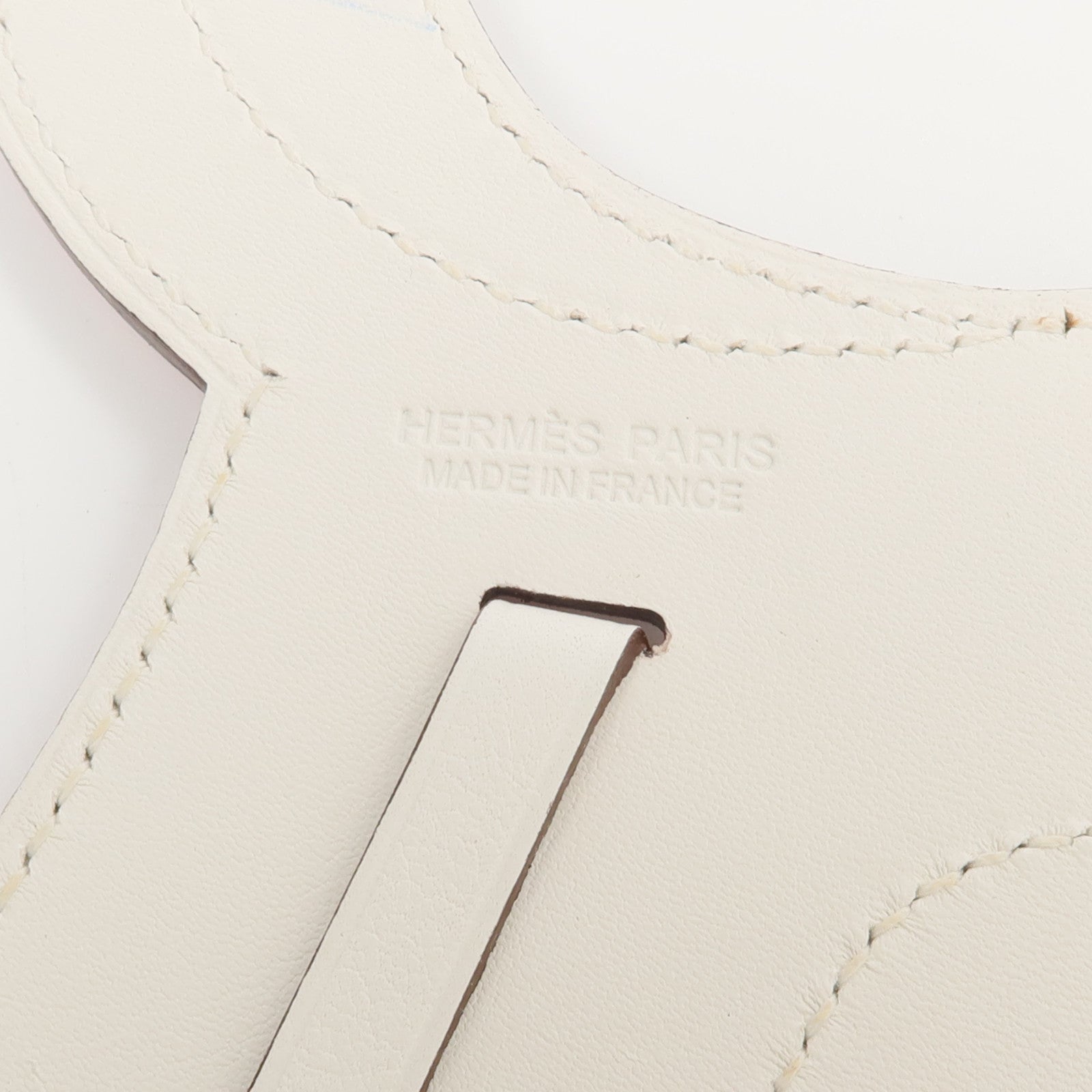 HERMES Swift皮革Paddock Cell掛飾Rose Sakura/White