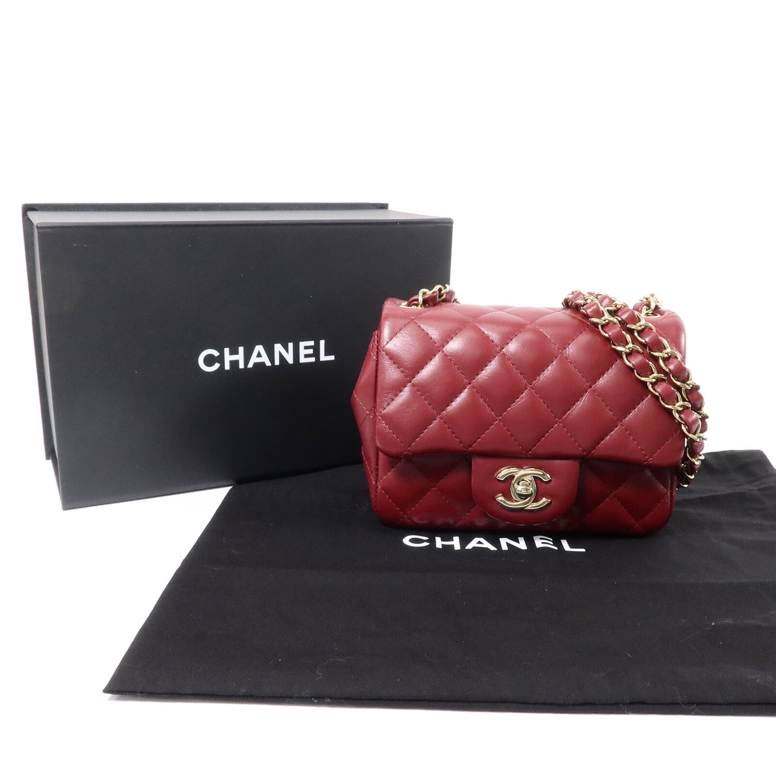 CHANEL 羊皮皮革Mini Classic 17鏈帶肩背袋