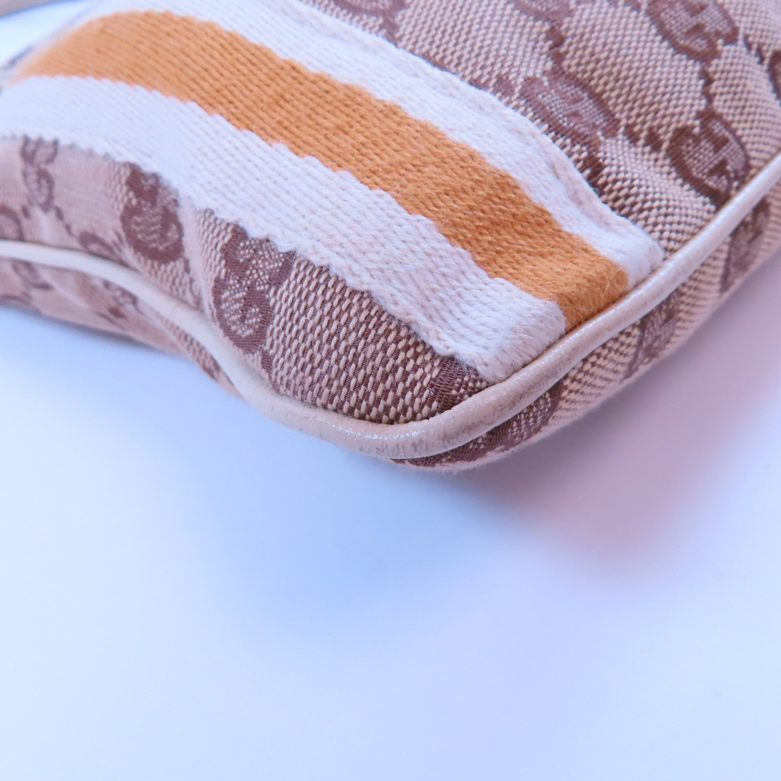 GUCCI 帆布Shoulder Bag金扣肩背袋米色