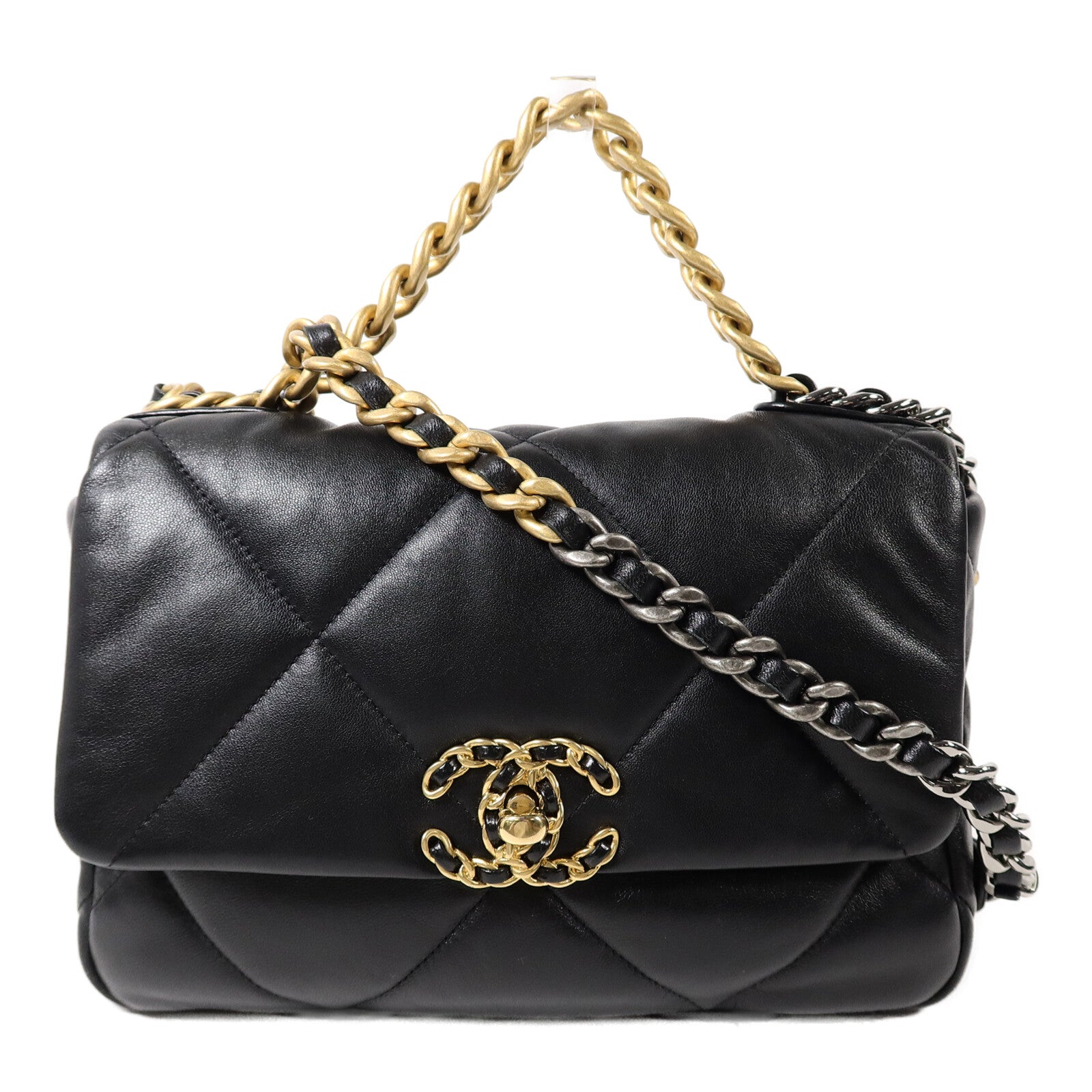 CHANEL 羊皮皮革C19 Small手挽肩背兩用袋