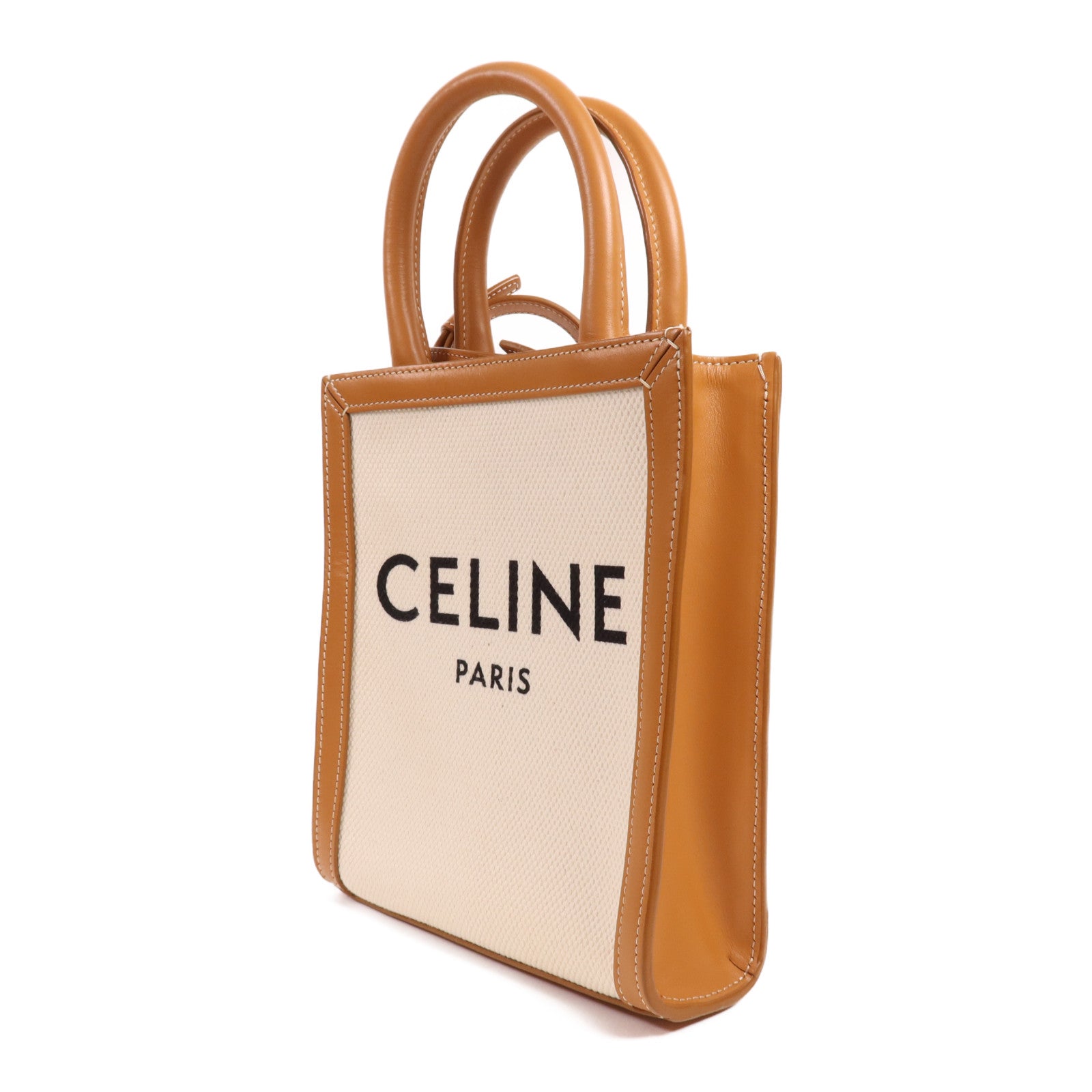 CELINE 帆布Mini Vertical Cabas金扣手挽肩背兩用袋