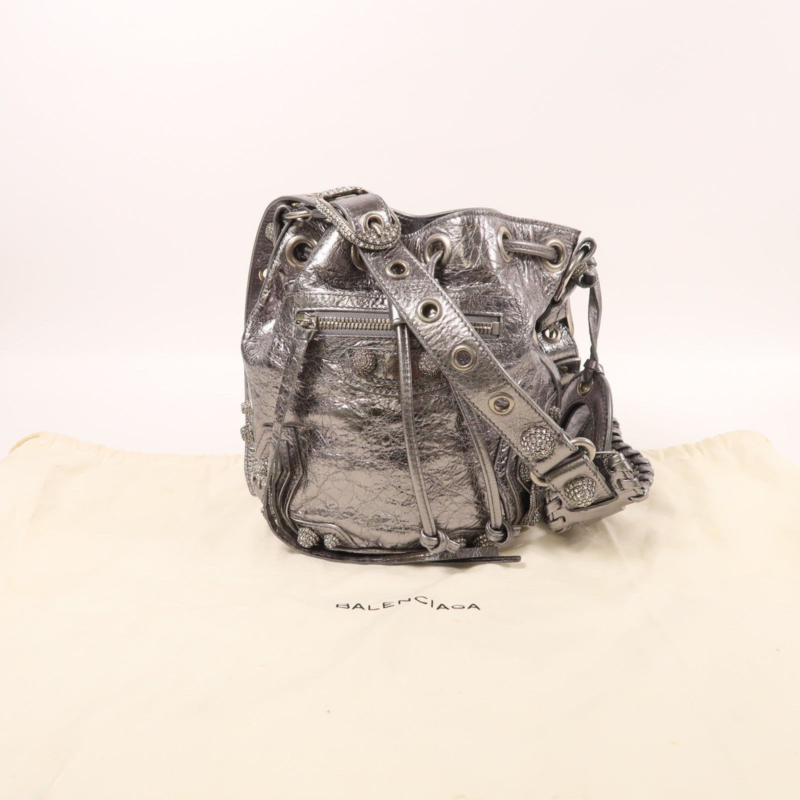 BALENCIAGA 牛皮皮革Le Cagole Xs Bucket銀扣肩背袋