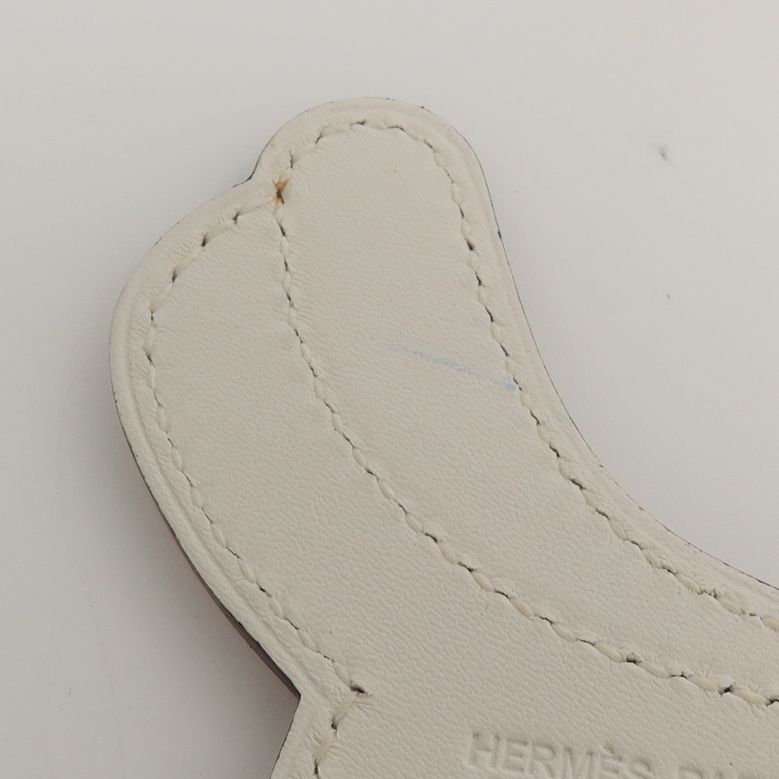 HERMES Swift皮革Paddock Cell掛飾Rose Sakura/White