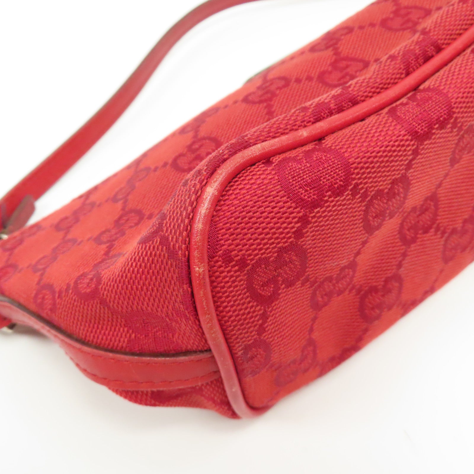 GUCCI 【激減優惠】帆布Hand Bag銀扣手挽袋紅色