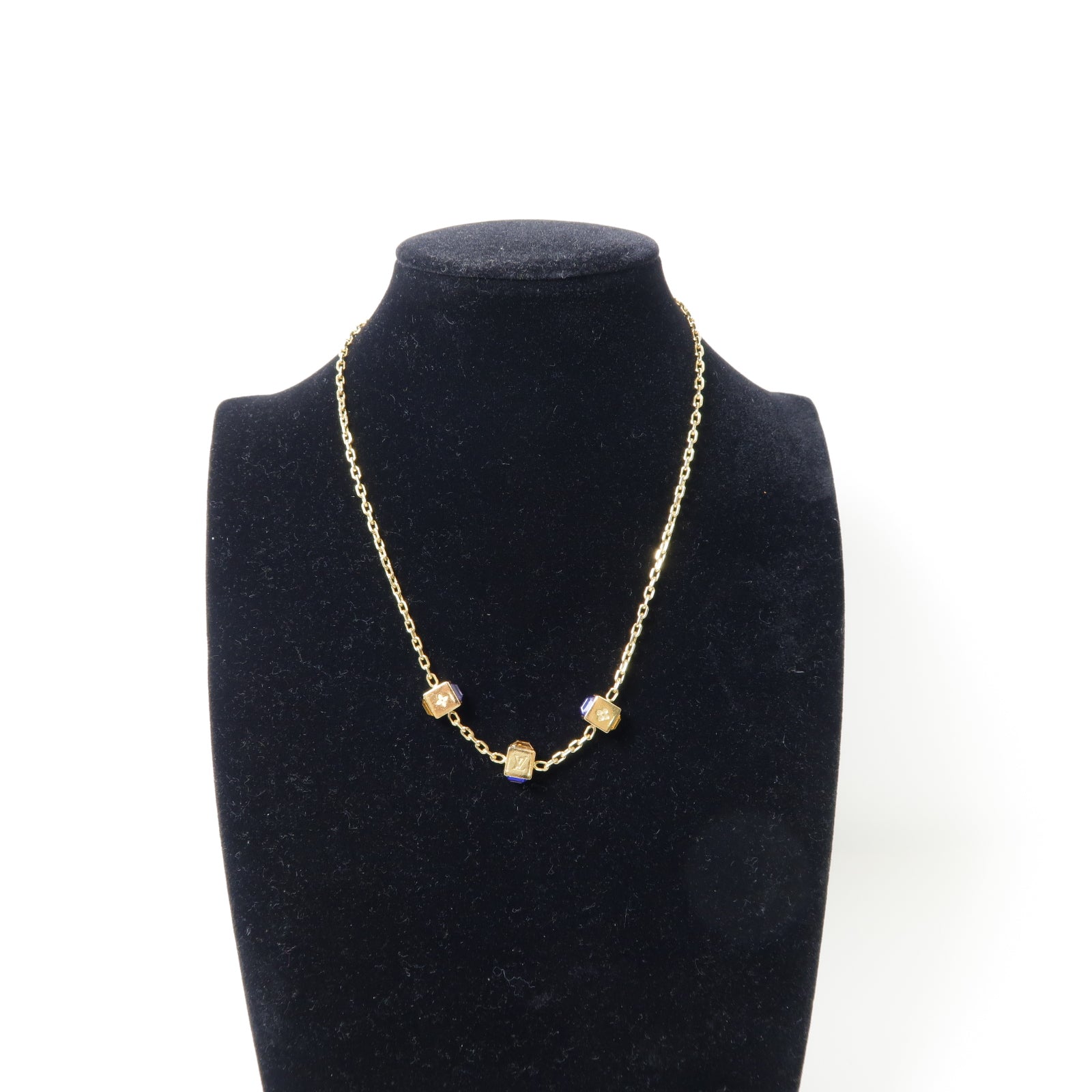 LOUIS VUITTON PVC/金屬LV Necklace項鍊金色/藍色