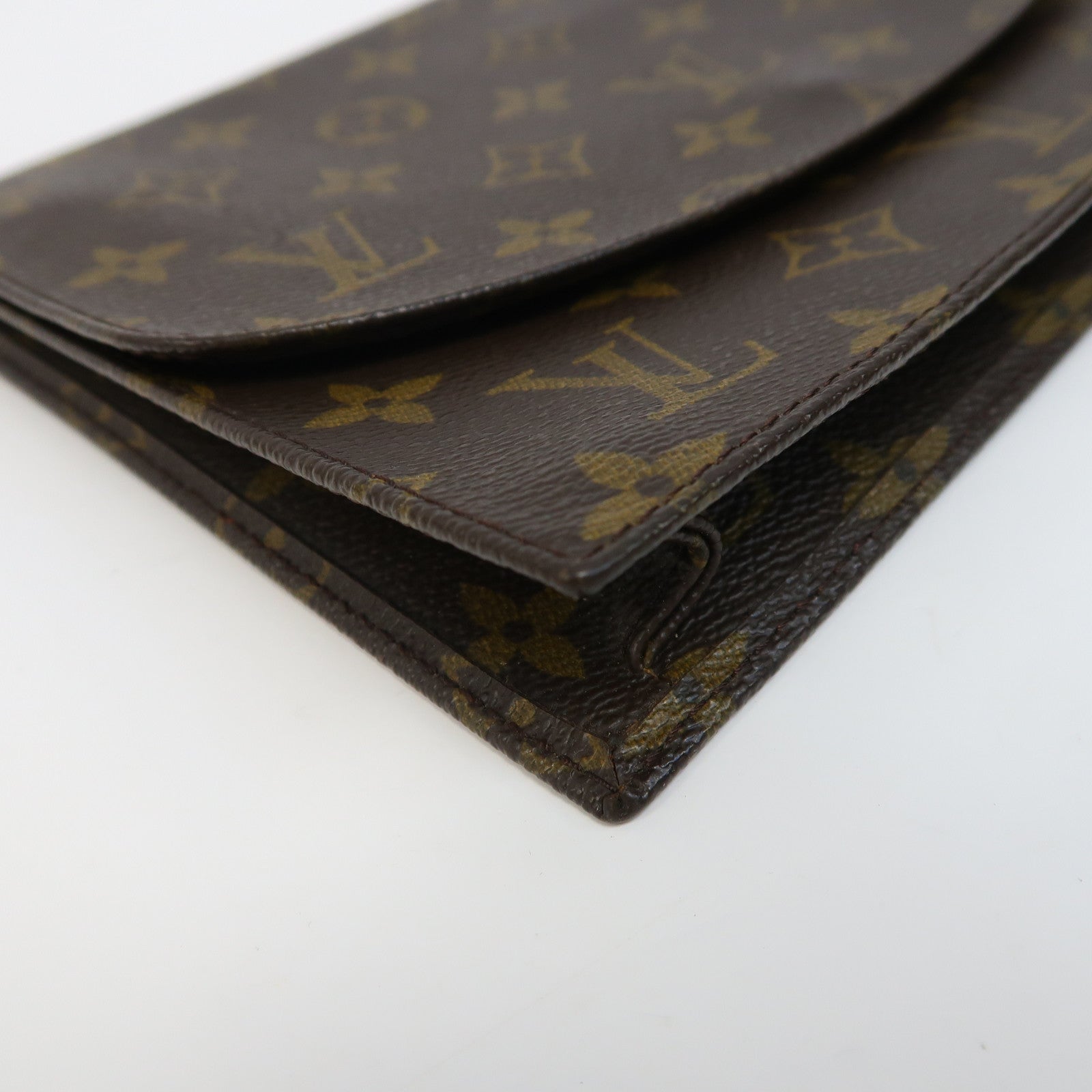 LOUIS VUITTON Monogram Clutch Bag金扣手拿包啡色