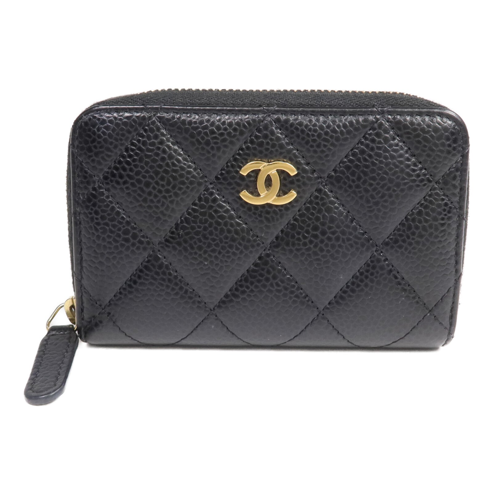 CHANEL 牛皮皮革Card/Coin Case金扣零錢包/卡片套