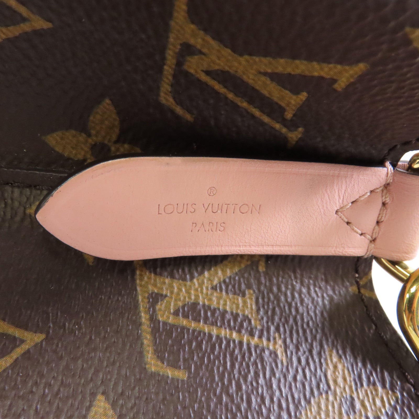 LOUIS VUITTON Monogram Neo Noe MM金扣肩背袋啡色/粉紅色