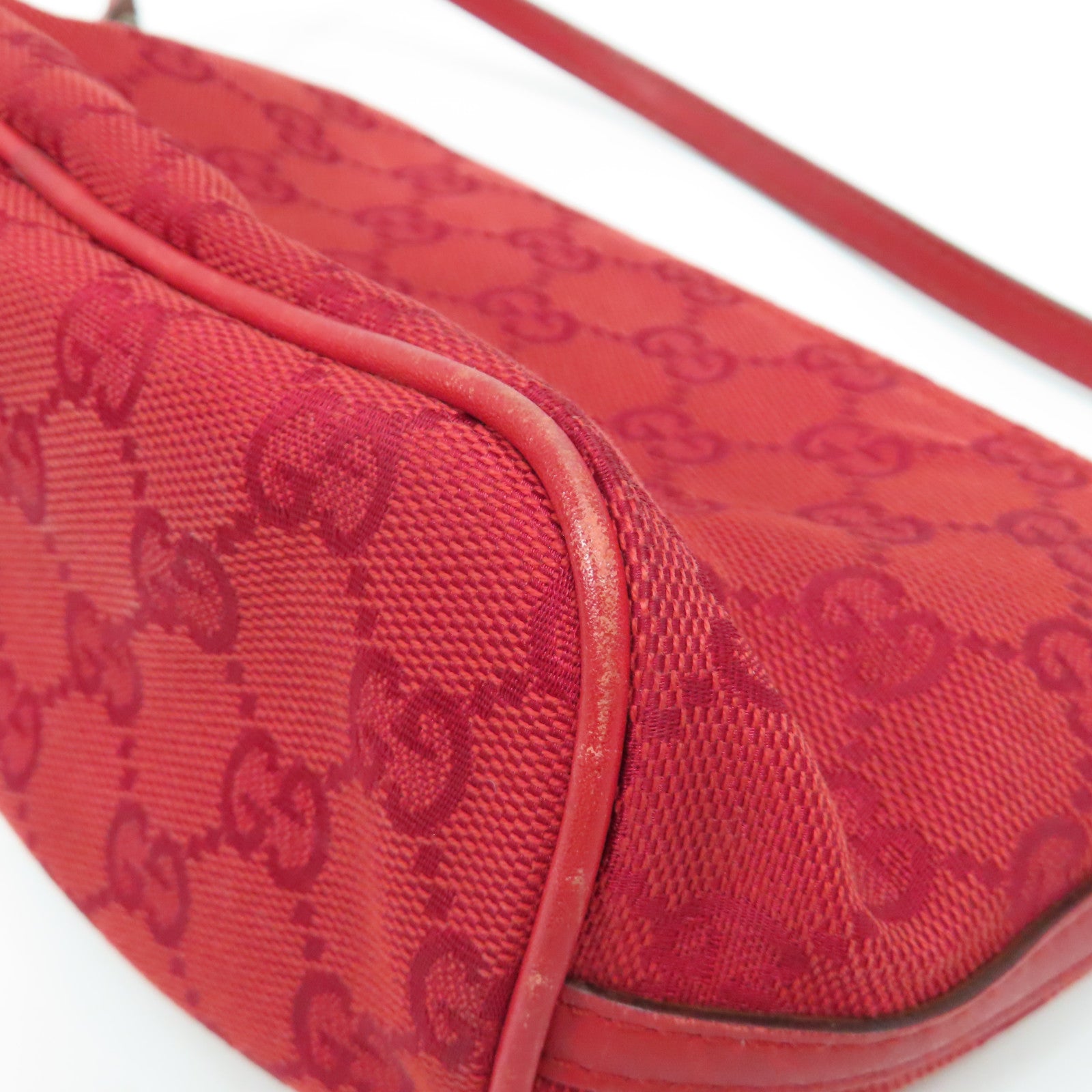 GUCCI 【激減優惠】帆布Hand Bag銀扣手挽袋紅色