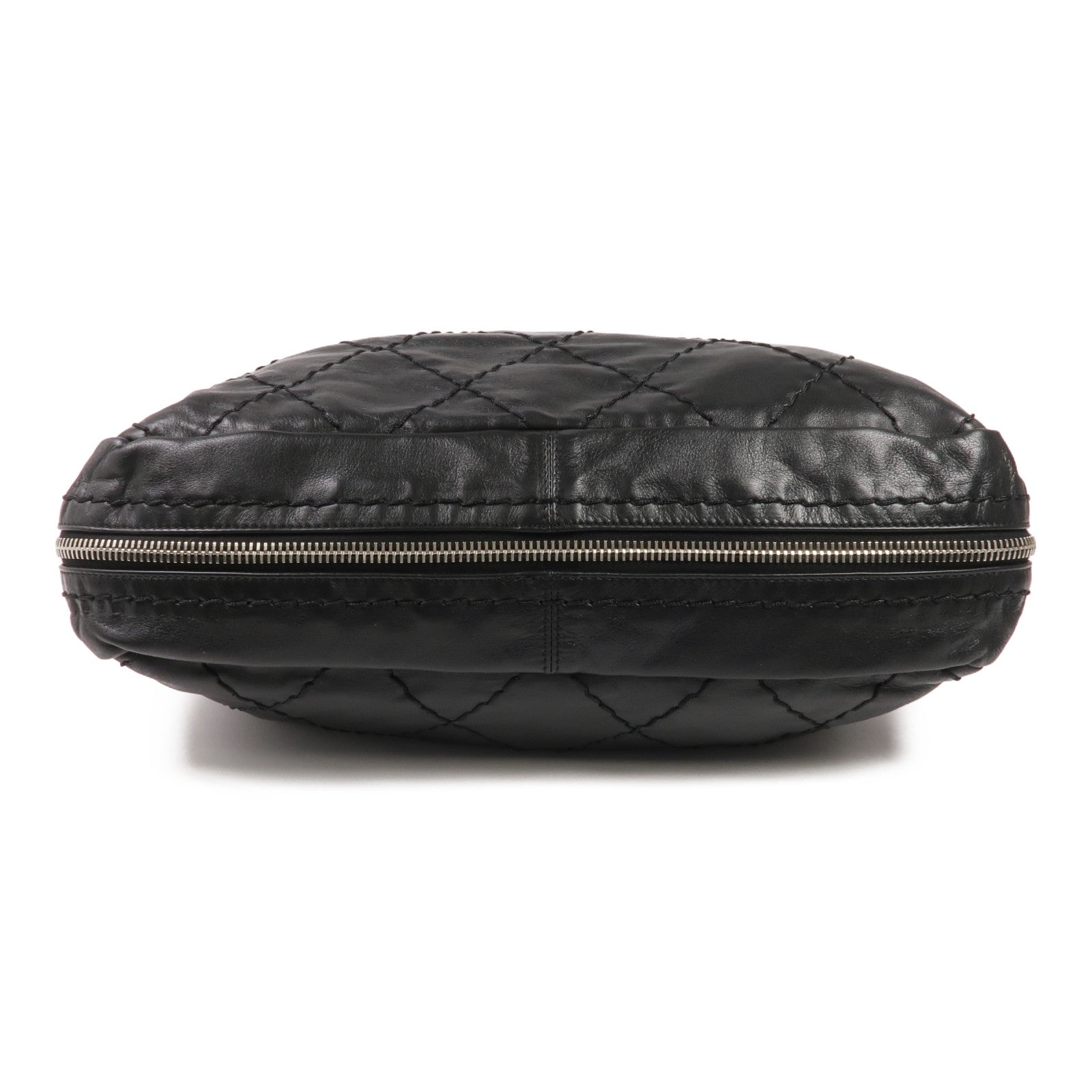 CHANEL 牛皮皮革Handbag銀扣手挽袋