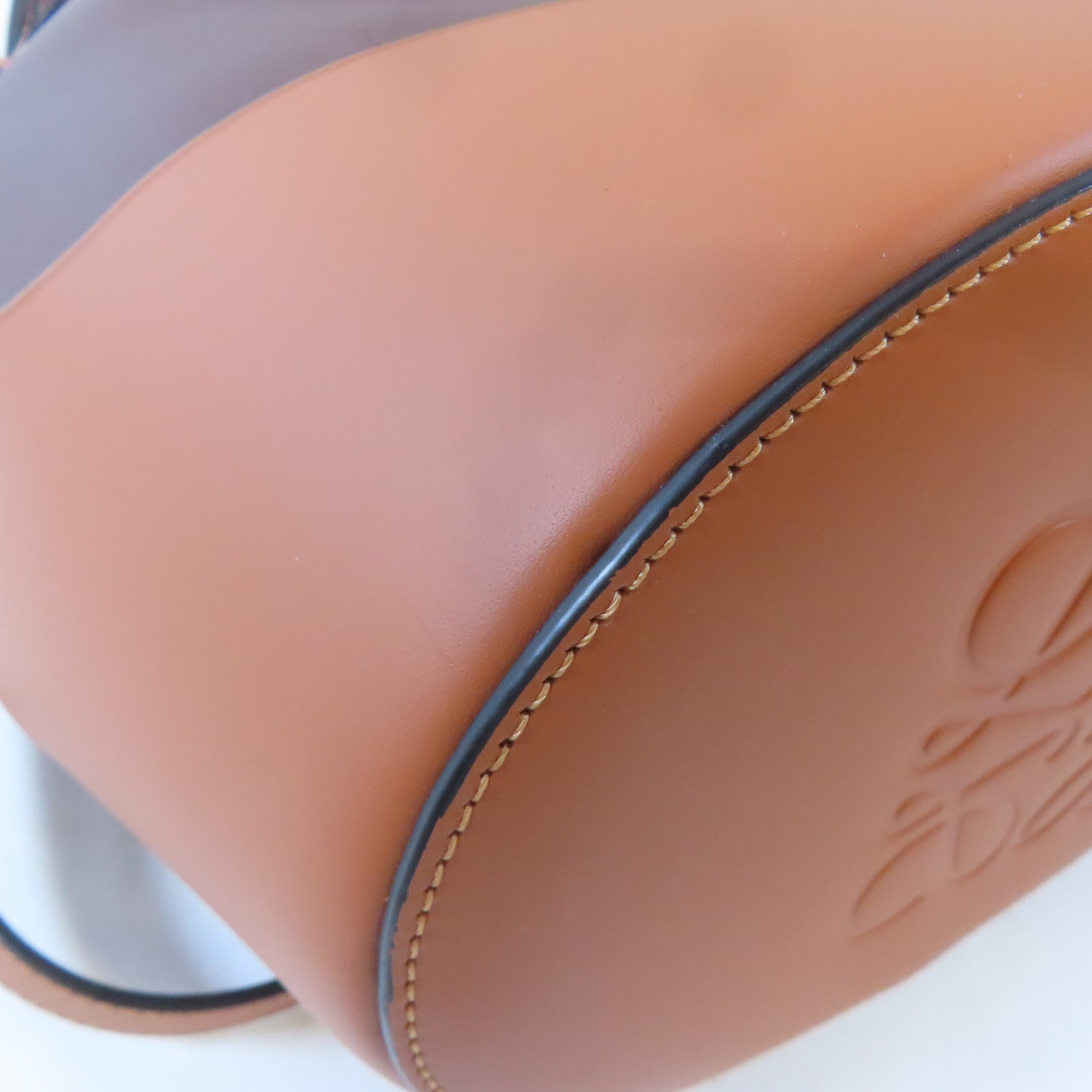 LOEWE【激減優惠】 牛皮皮革Balloon Bag金扣手挽肩背兩用袋啡色