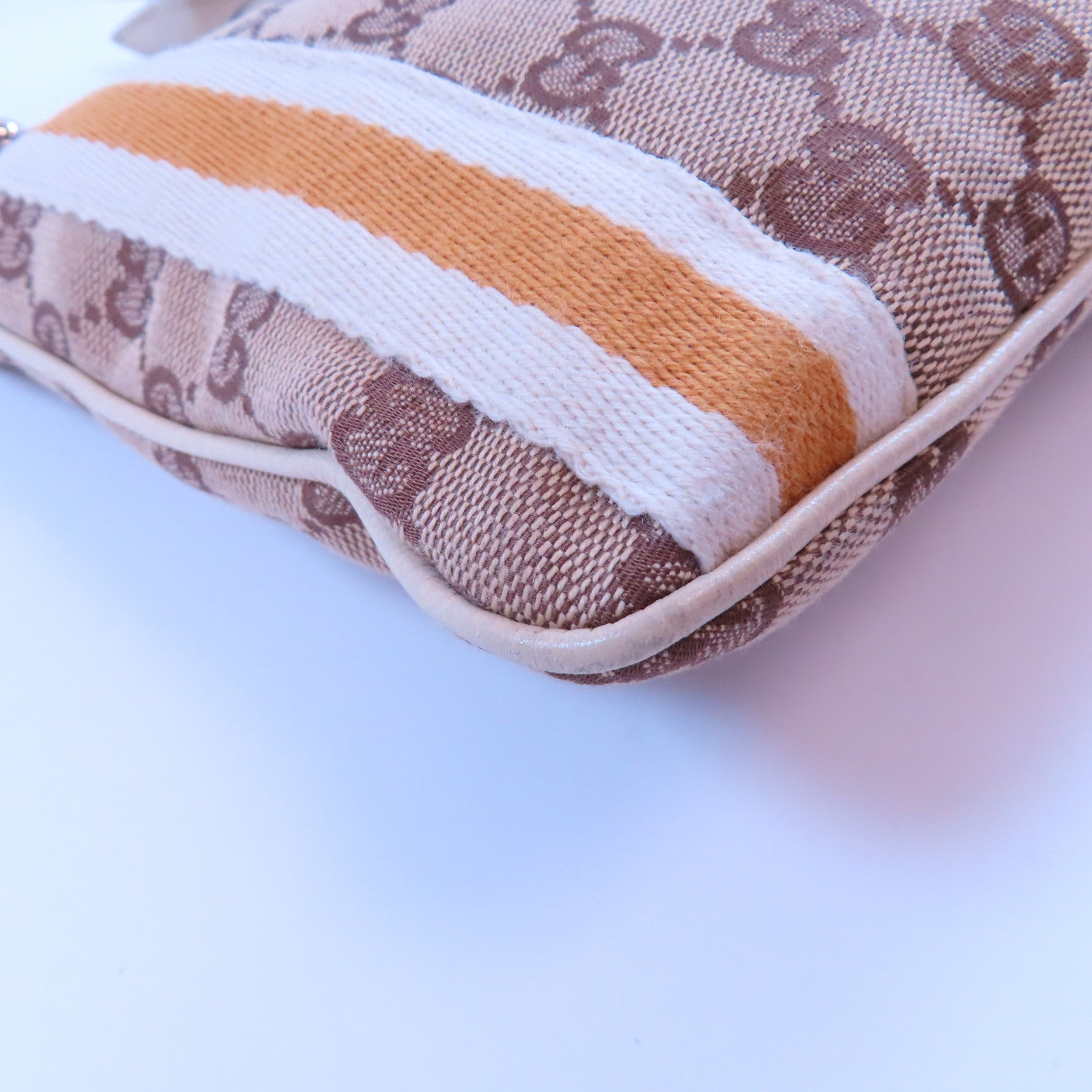 GUCCI 帆布Shoulder Bag金扣肩背袋米色