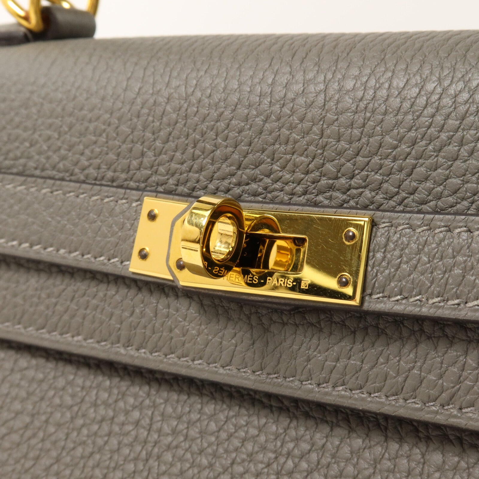 HERMES Togo皮革Kelly 25手挽肩背兩用袋Gris Meyer