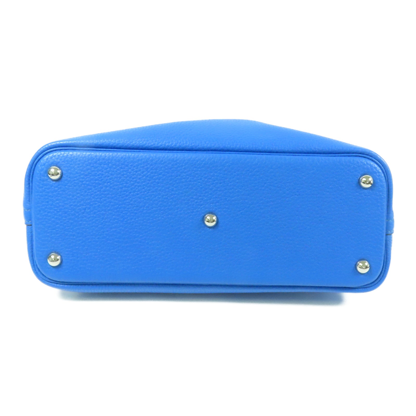 HERMES Clemence皮革Bolide 31銀扣手挽肩背兩用袋/Bleu Zanzibar