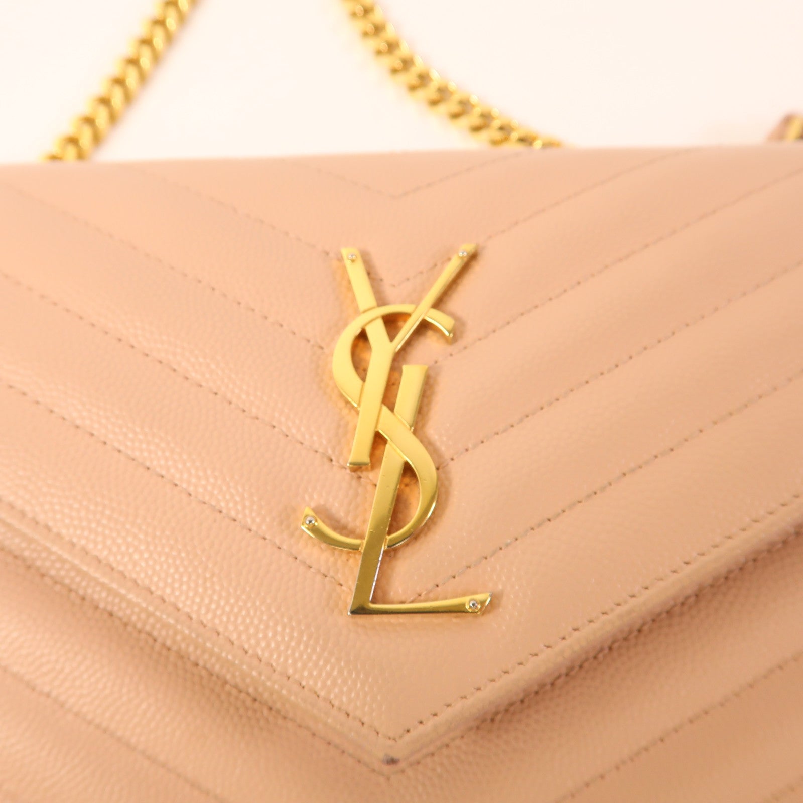 SAINT LAURENT 牛皮皮革Cassandra Classic金扣鏈帶肩背袋