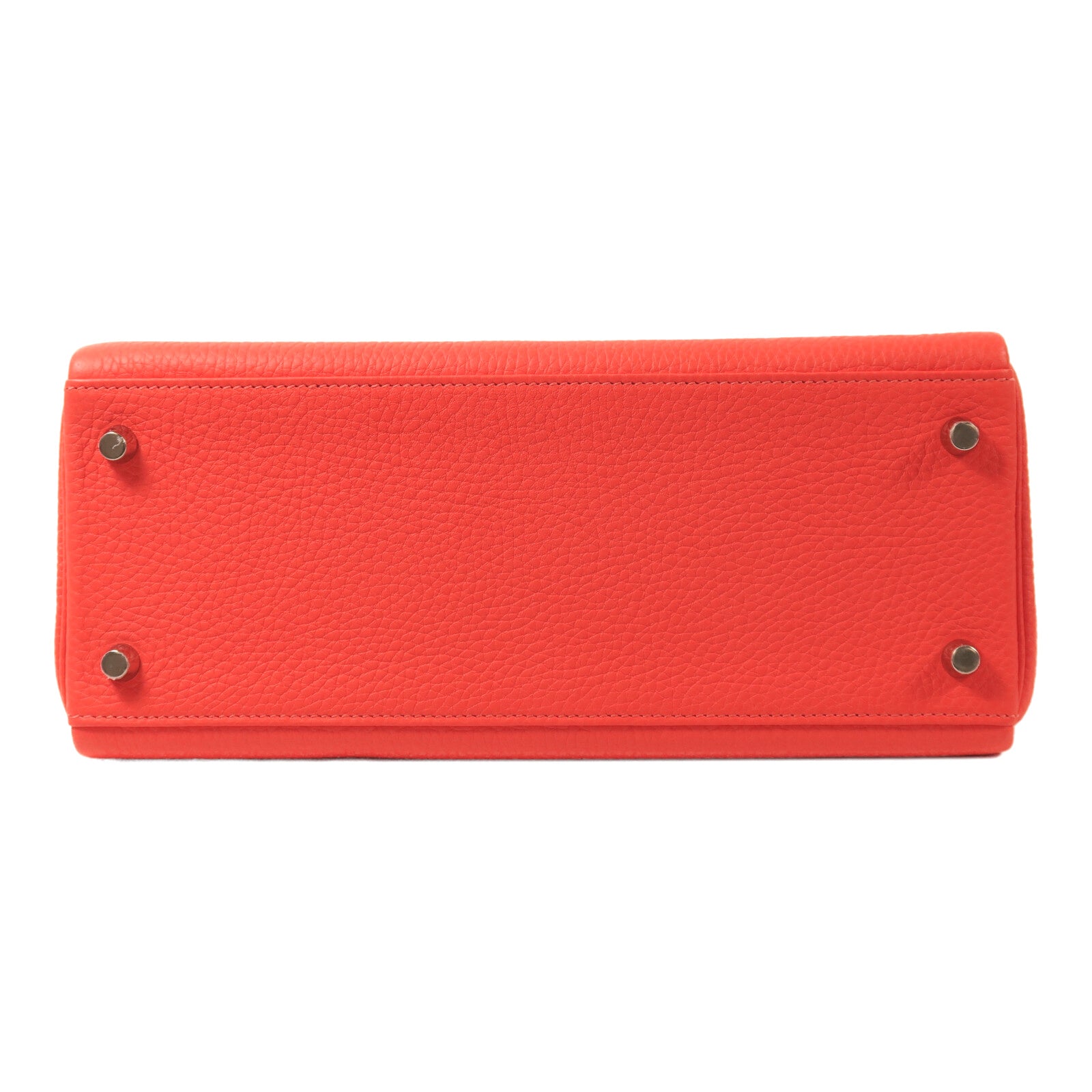 HERMES Taurillon Clemence皮革Kelly 28銀扣手挽肩背兩用袋Rose Texas