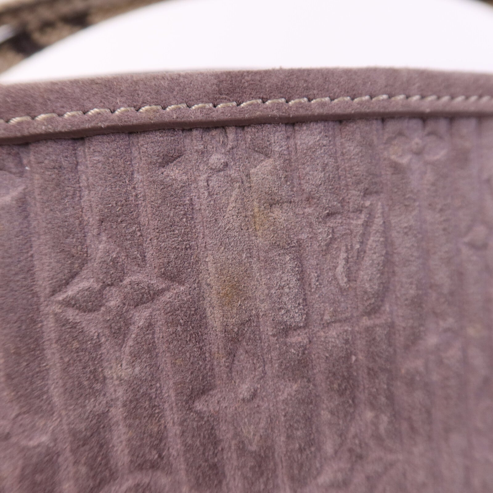LOUIS VUITTON 【激減優惠】麂皮皮革/蛇皮Monogram Suede Whisper金扣肩背袋