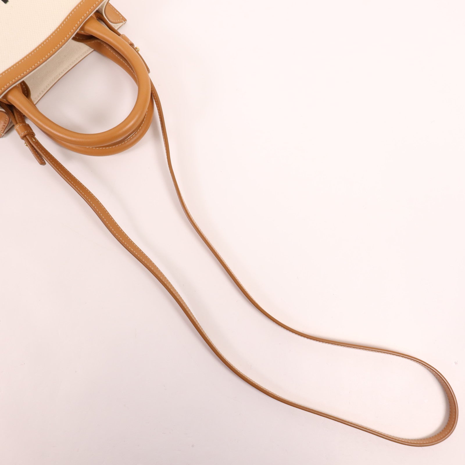 CELINE 帆布Mini Vertical Cabas金扣手挽肩背兩用袋