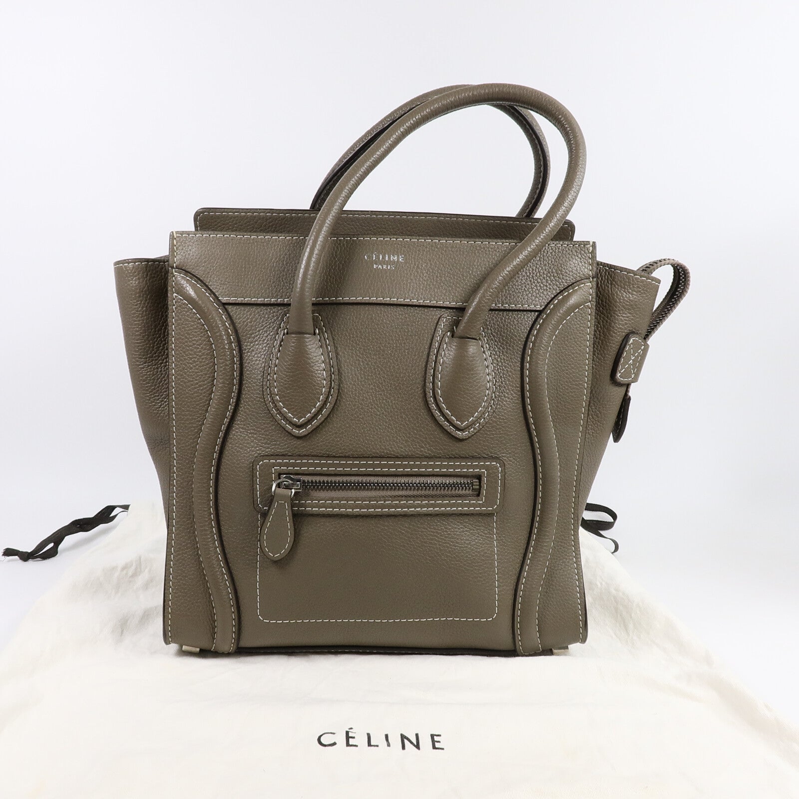 CELINE 牛皮皮革Micro Luggage手挽袋
